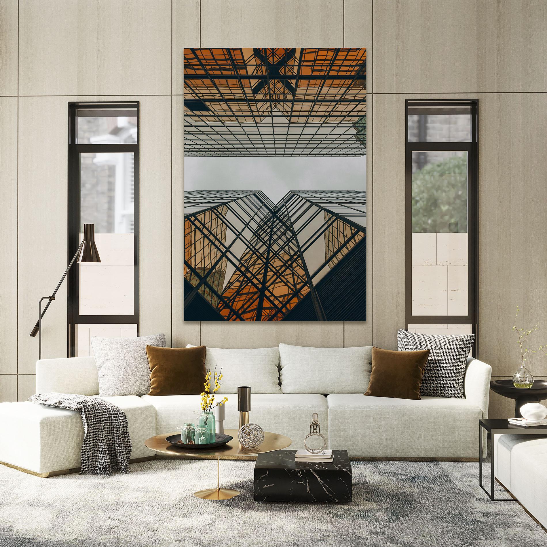 Vászonkép Orange Glass Building mockup 2