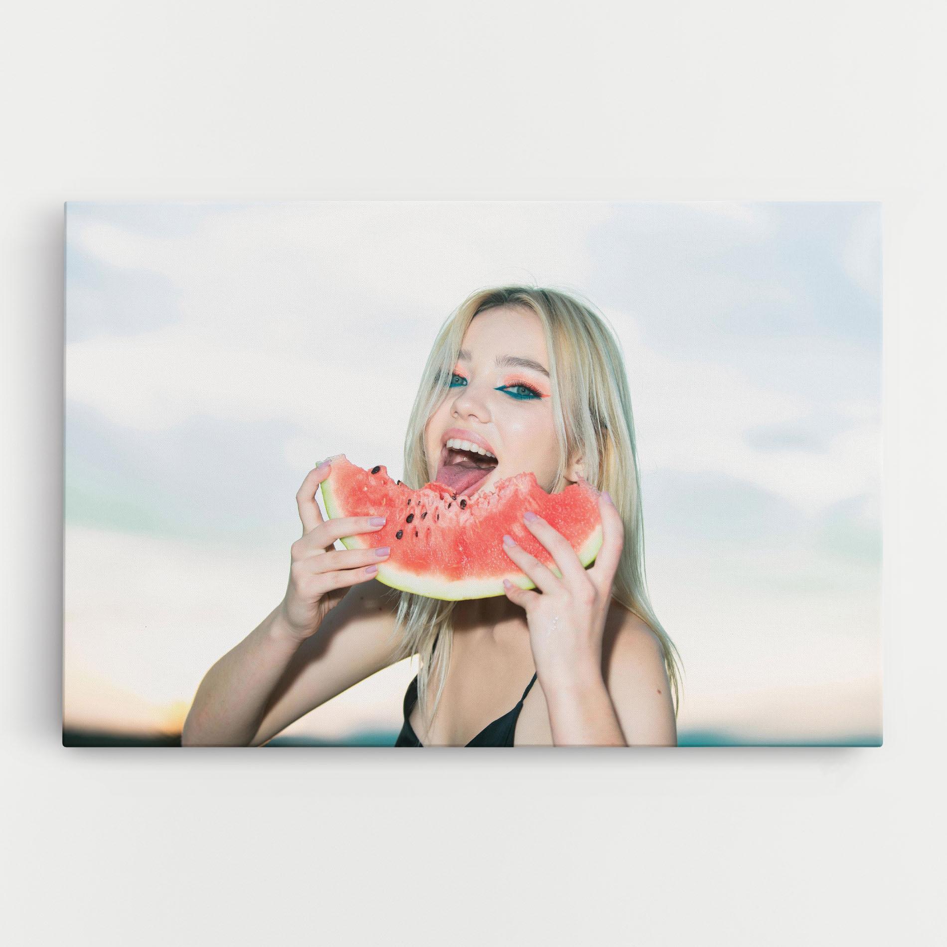 Vászonkép Eating Watermelon mockup 0