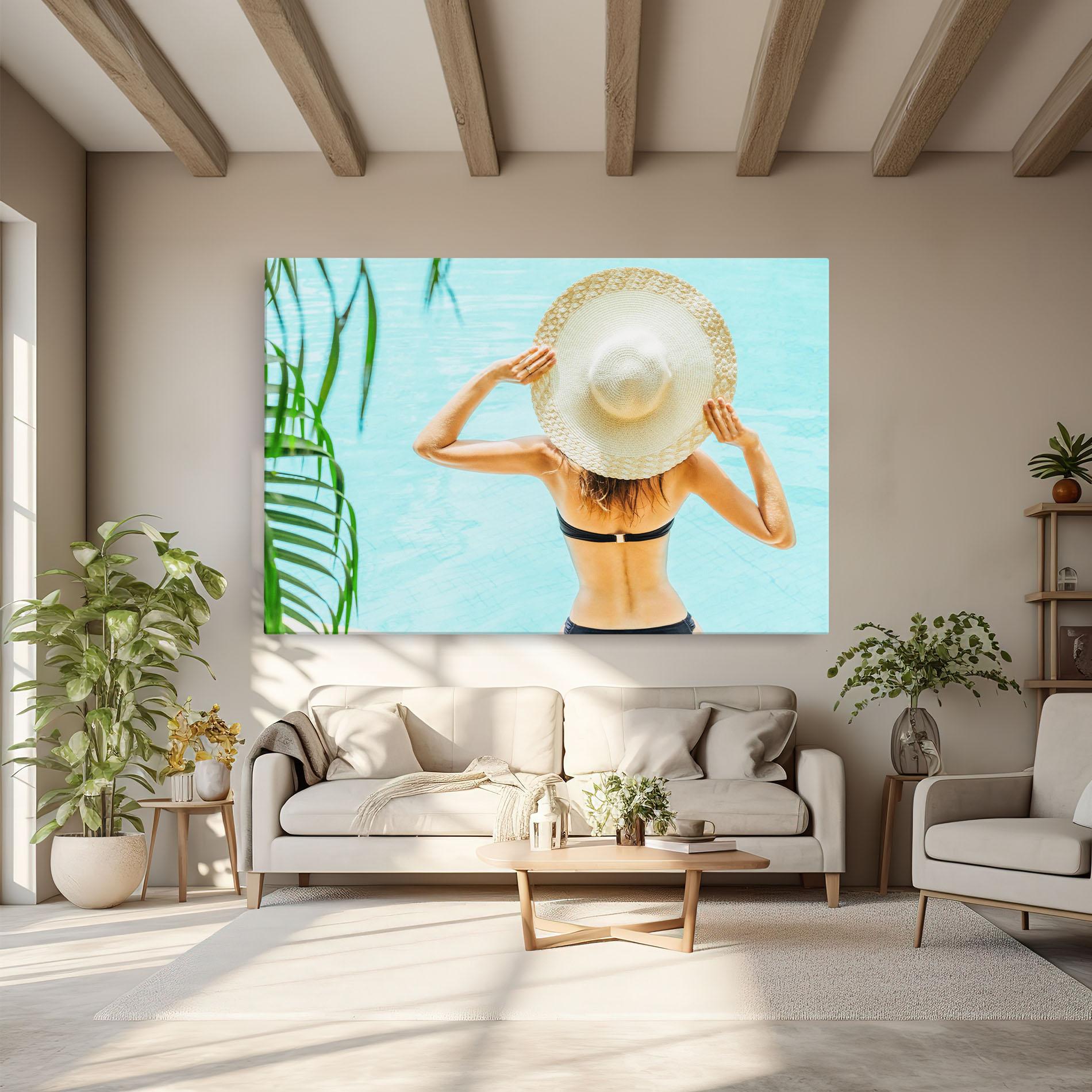 Vászonkép Enjoying Swimming Pool mockup 6