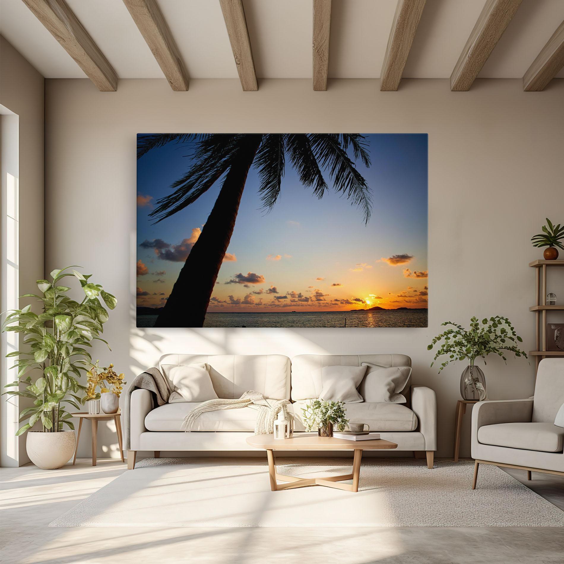 Vászonkép Palm Tree Silhouette mockup 6