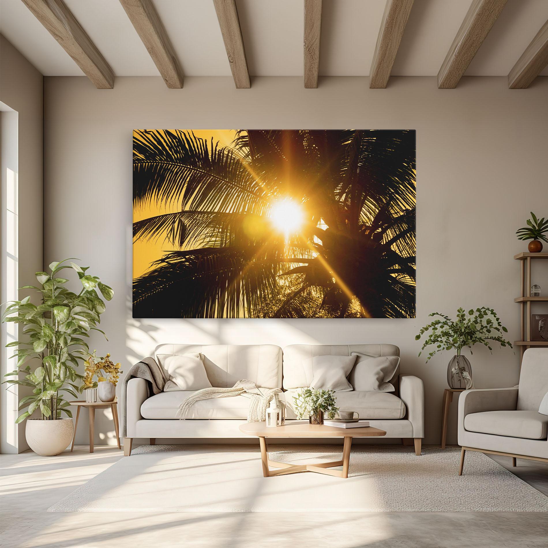 Vászonkép Palm Trees Sun mockup 6