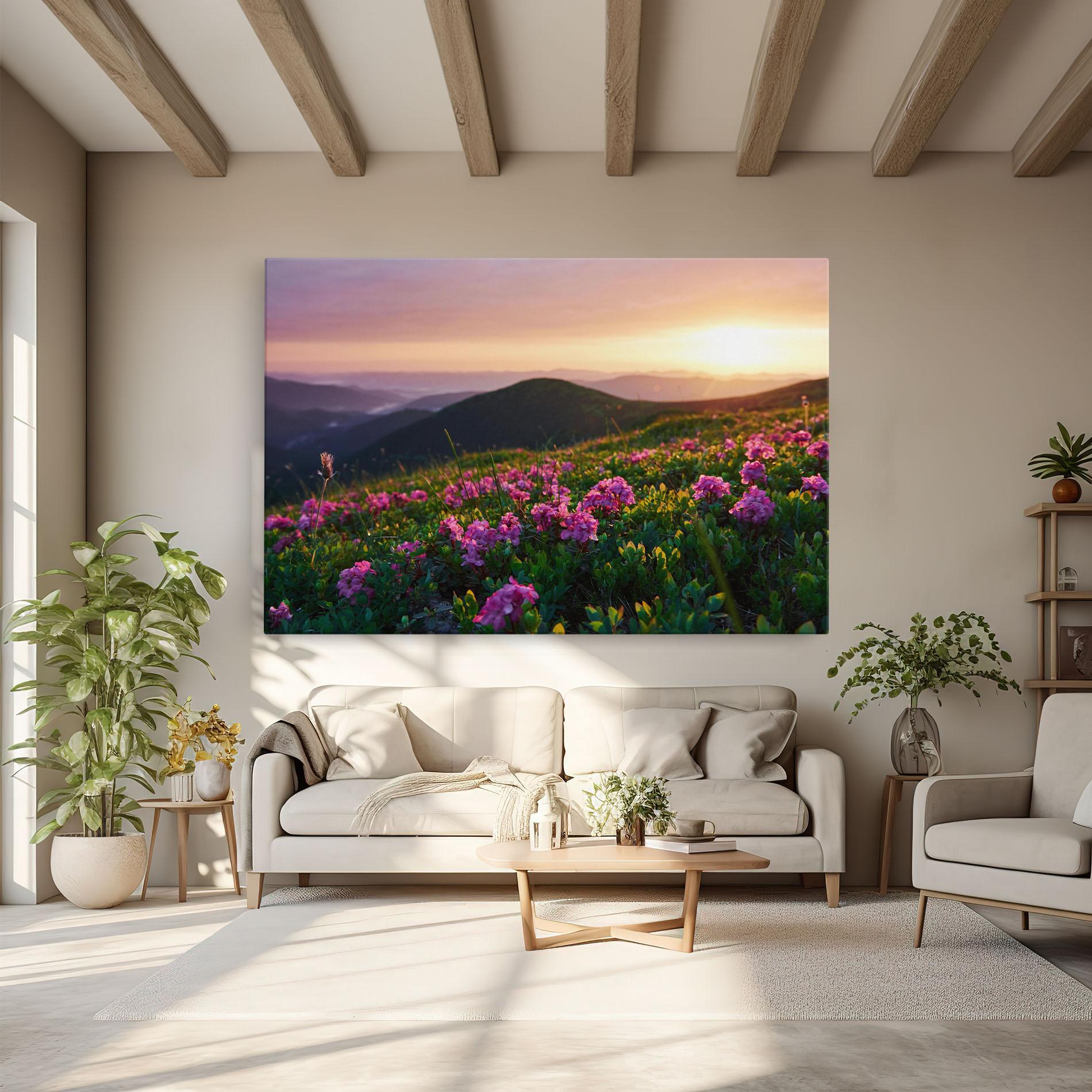 Vászonkép Purple Summer Flowers mockup 6