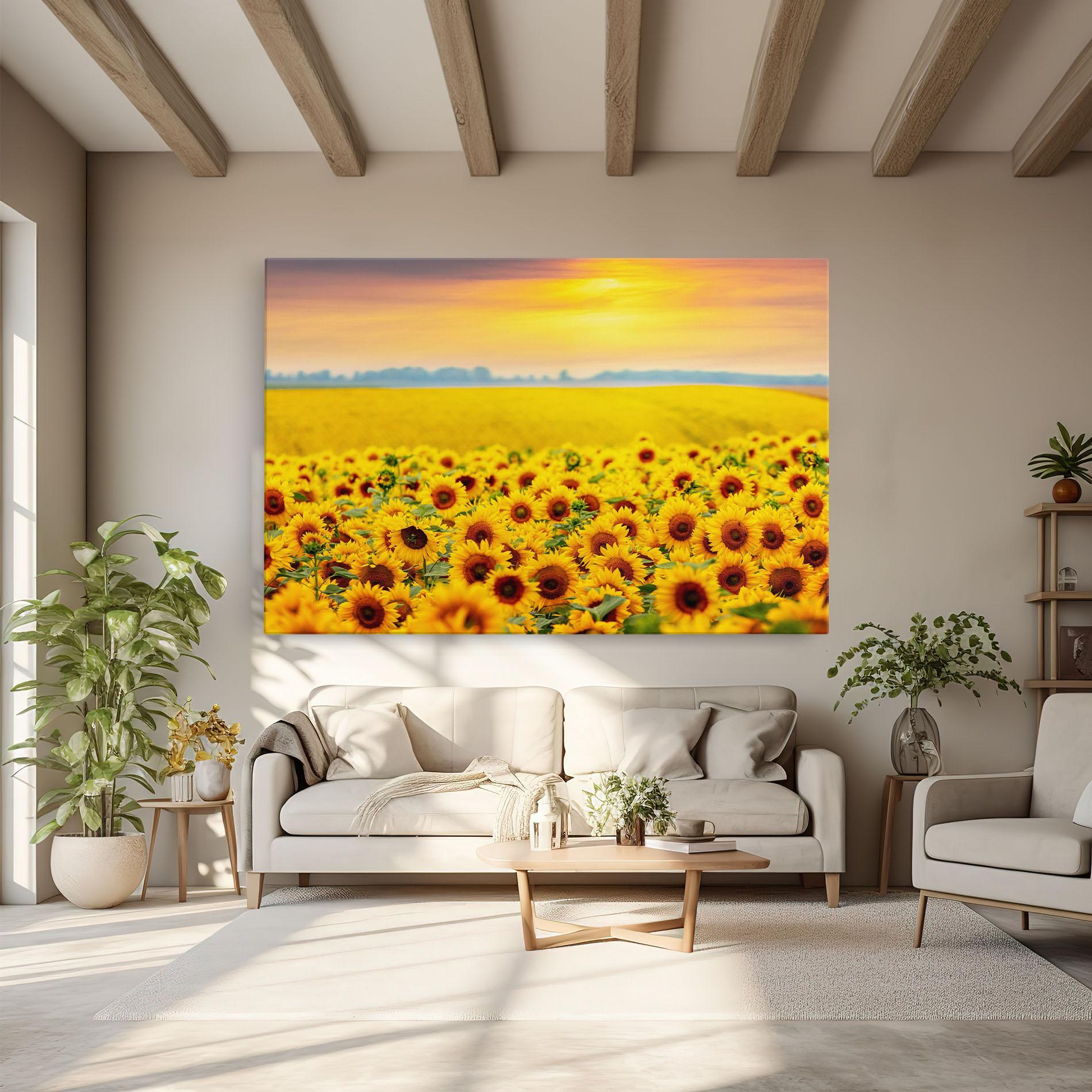 Vászonkép Yellow Sunflowers mockup 6