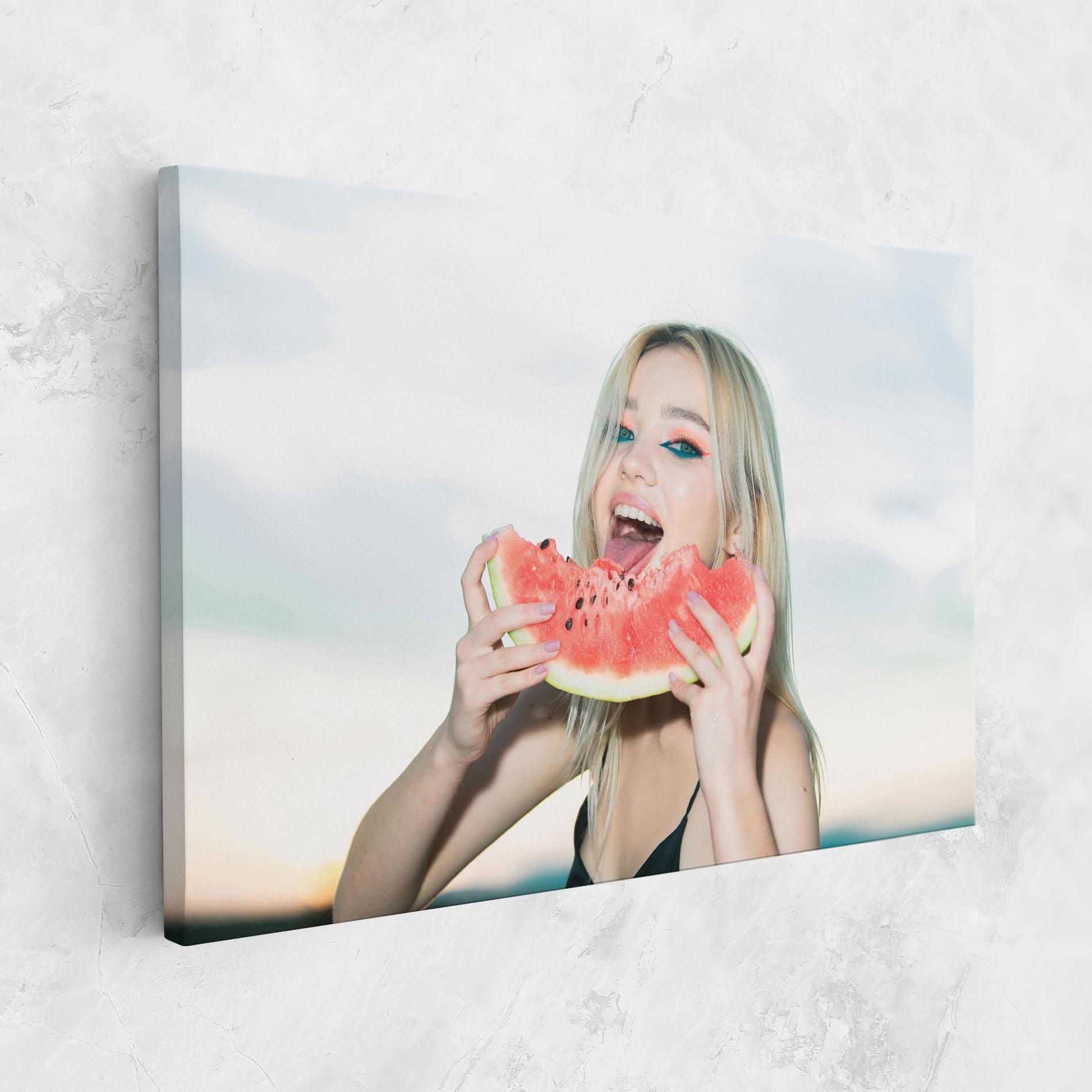 Vászonkép Eating Watermelon mockup 1
