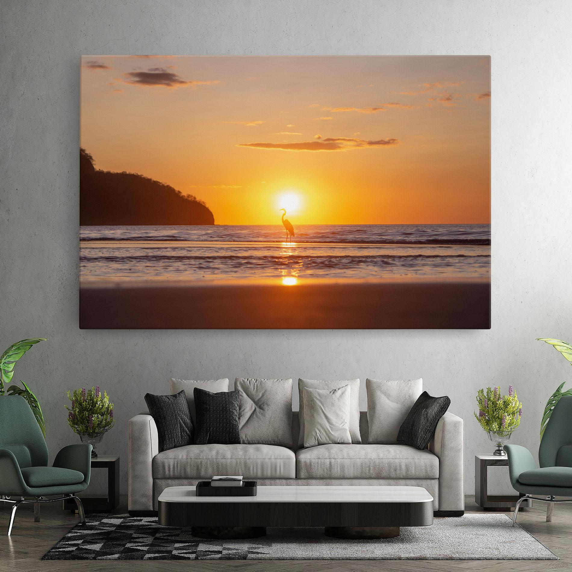 Vászonkép Sunset Bird Silhouette mockup 7