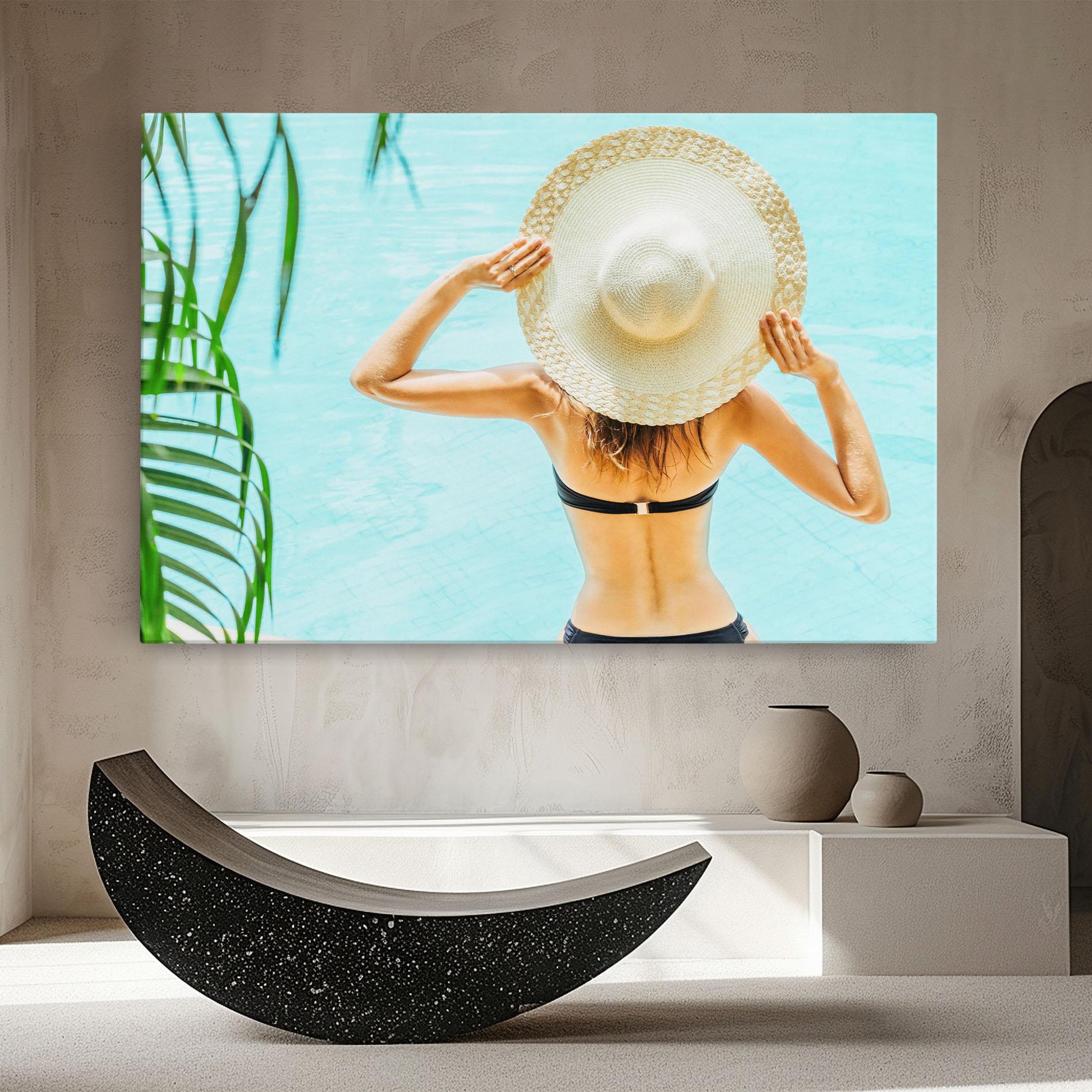 Vászonkép Enjoying Swimming Pool mockup 8