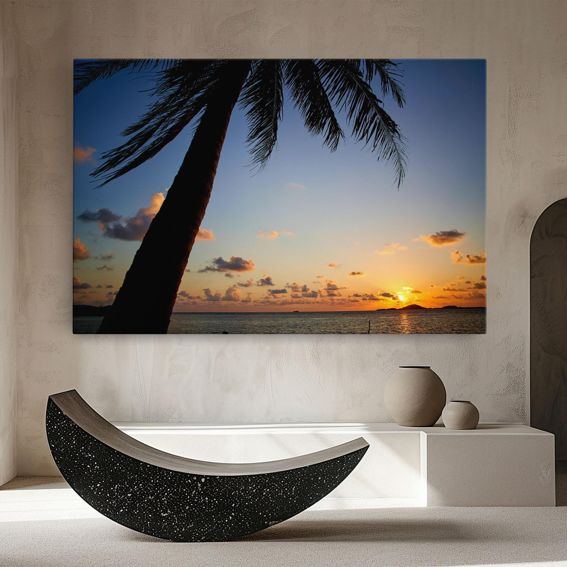 Vászonkép Palm Tree Silhouette mockup 8