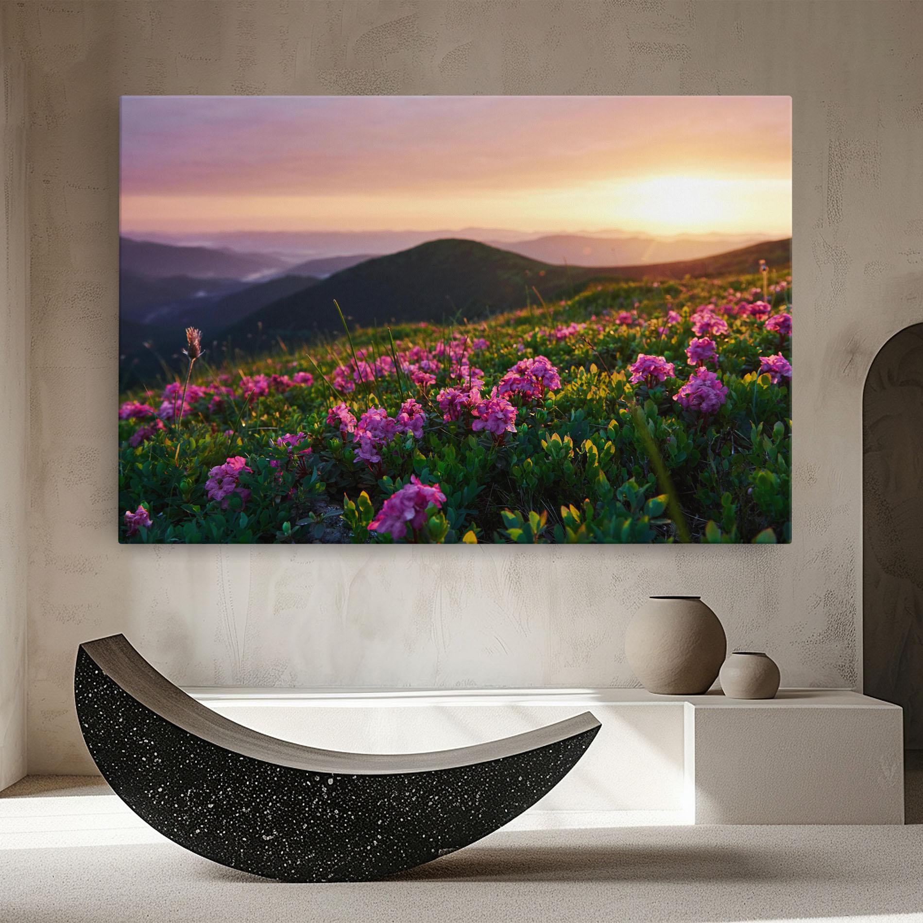 Vászonkép Purple Summer Flowers mockup 8