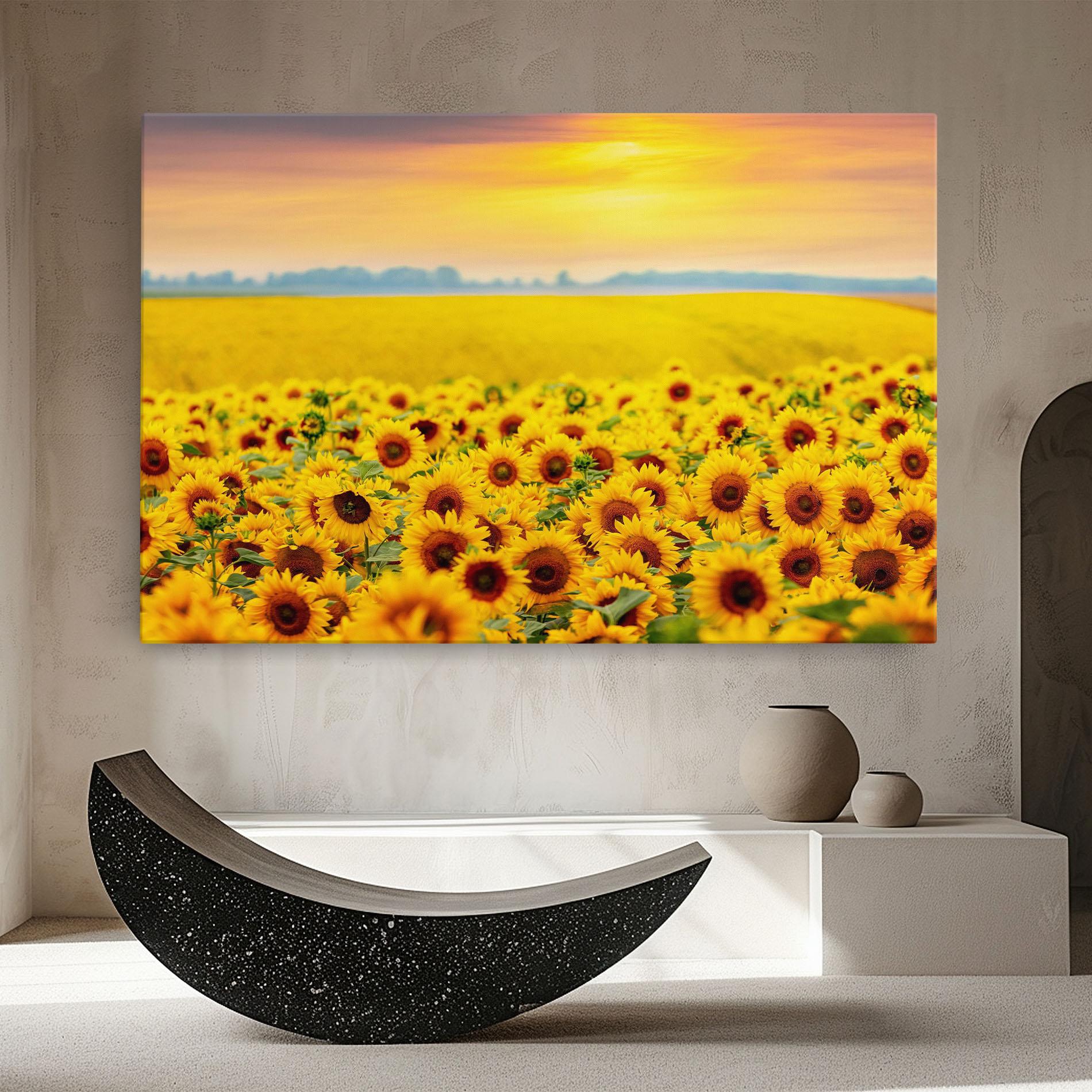 Vászonkép Yellow Sunflowers mockup 8