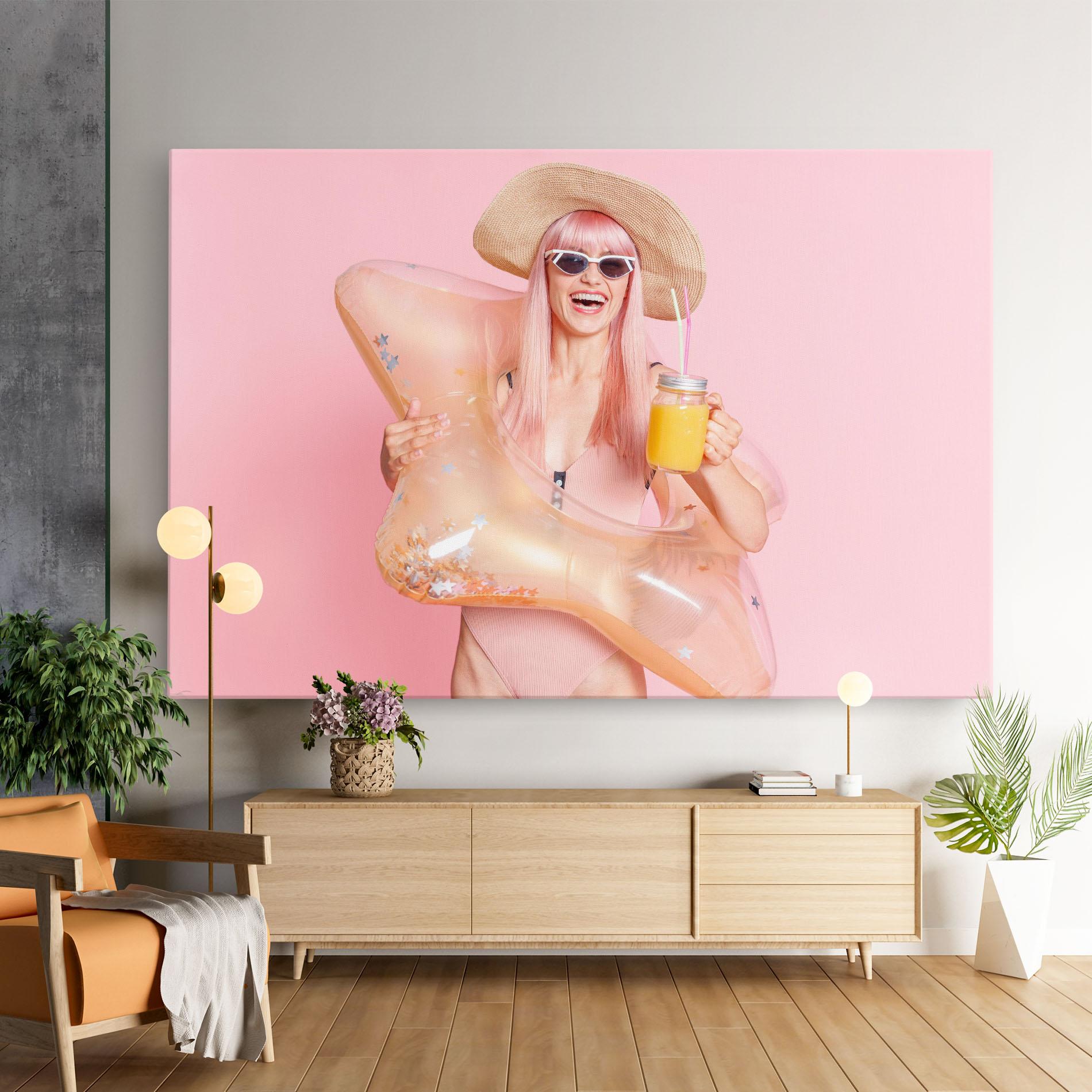 Vászonkép Joyful Pink Woman mockup 9