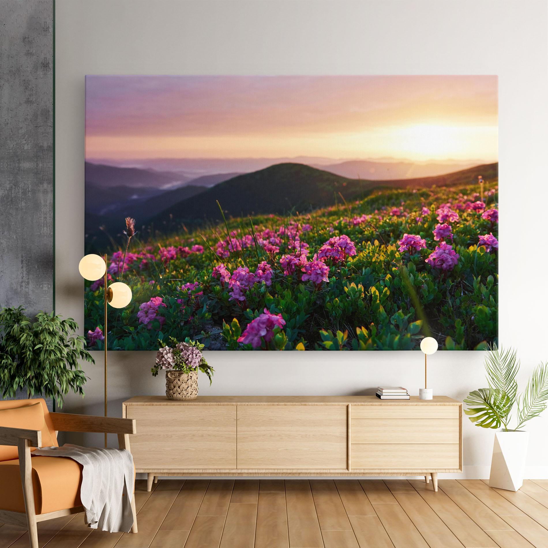 Vászonkép Purple Summer Flowers mockup 9