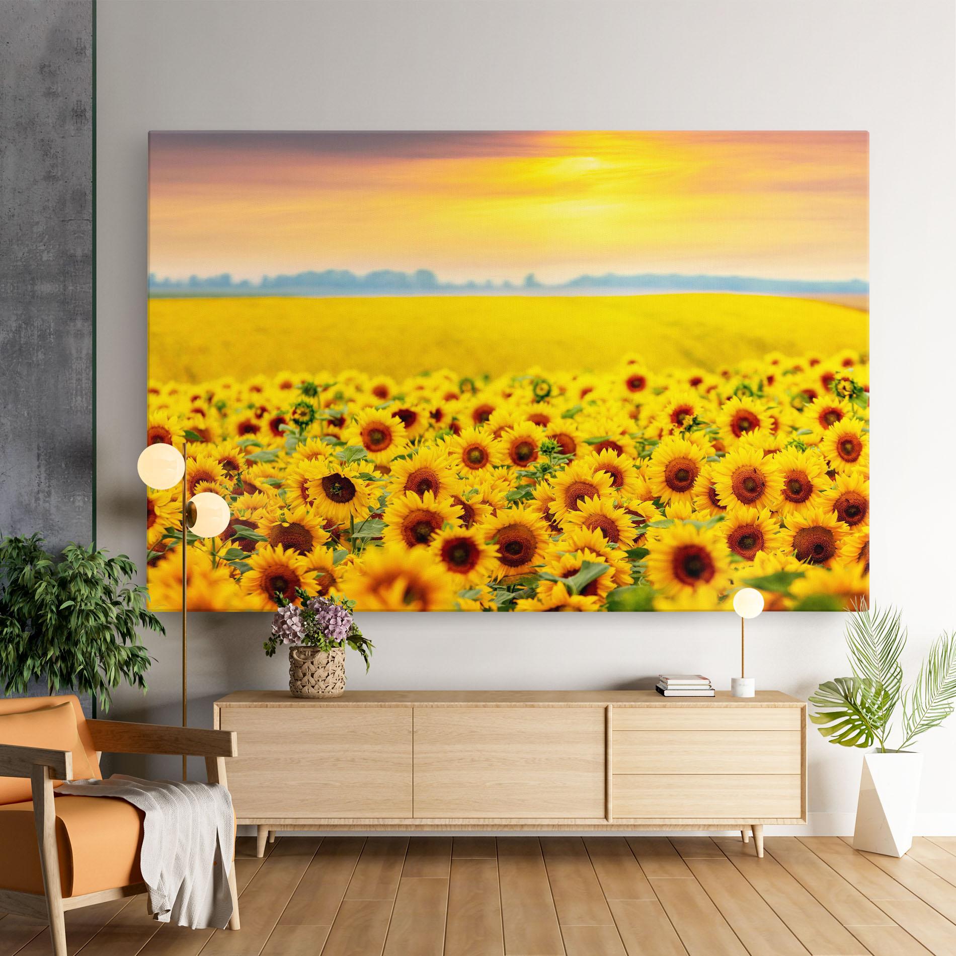Vászonkép Yellow Sunflowers mockup 9