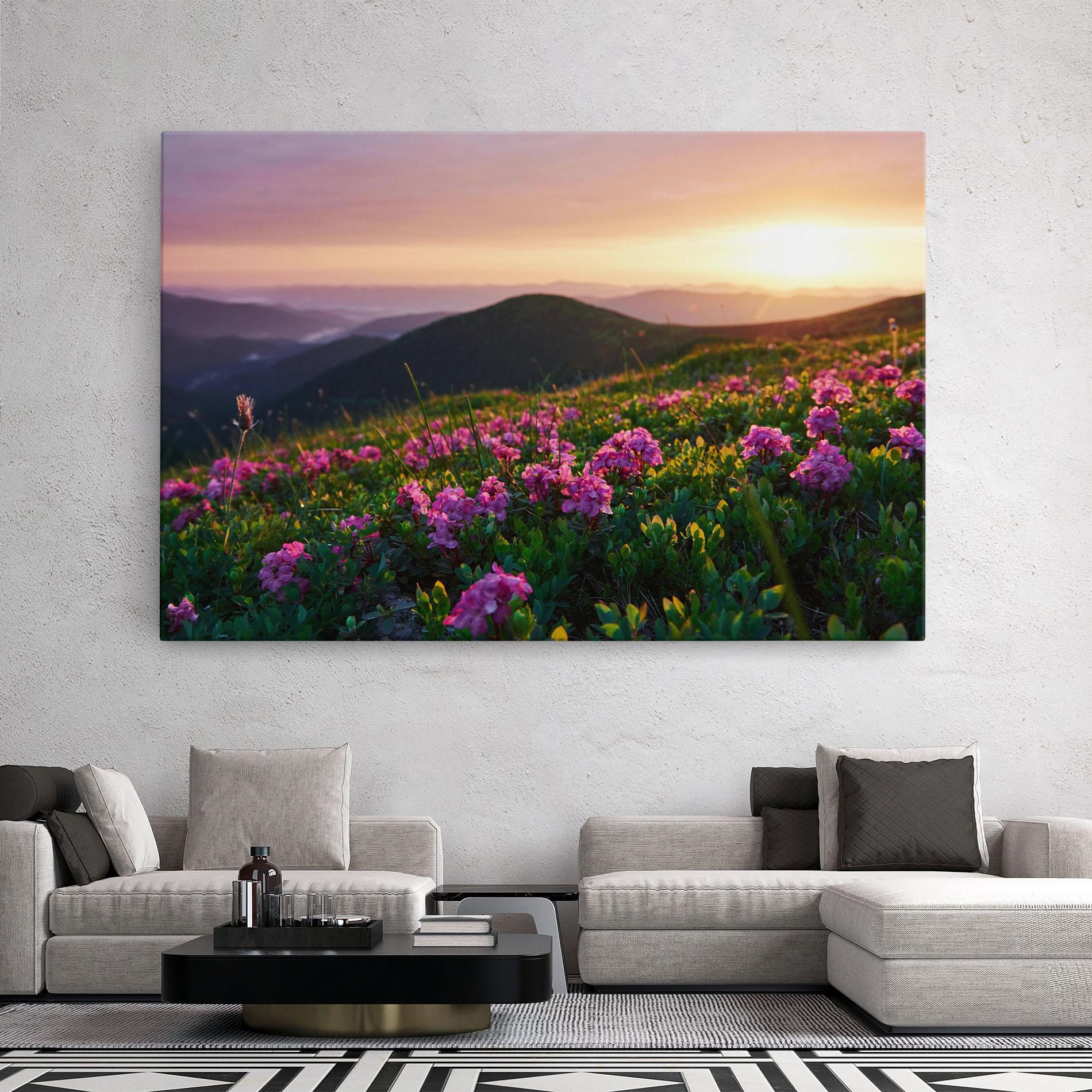 Vászonkép Purple Summer Flowers mockup 2