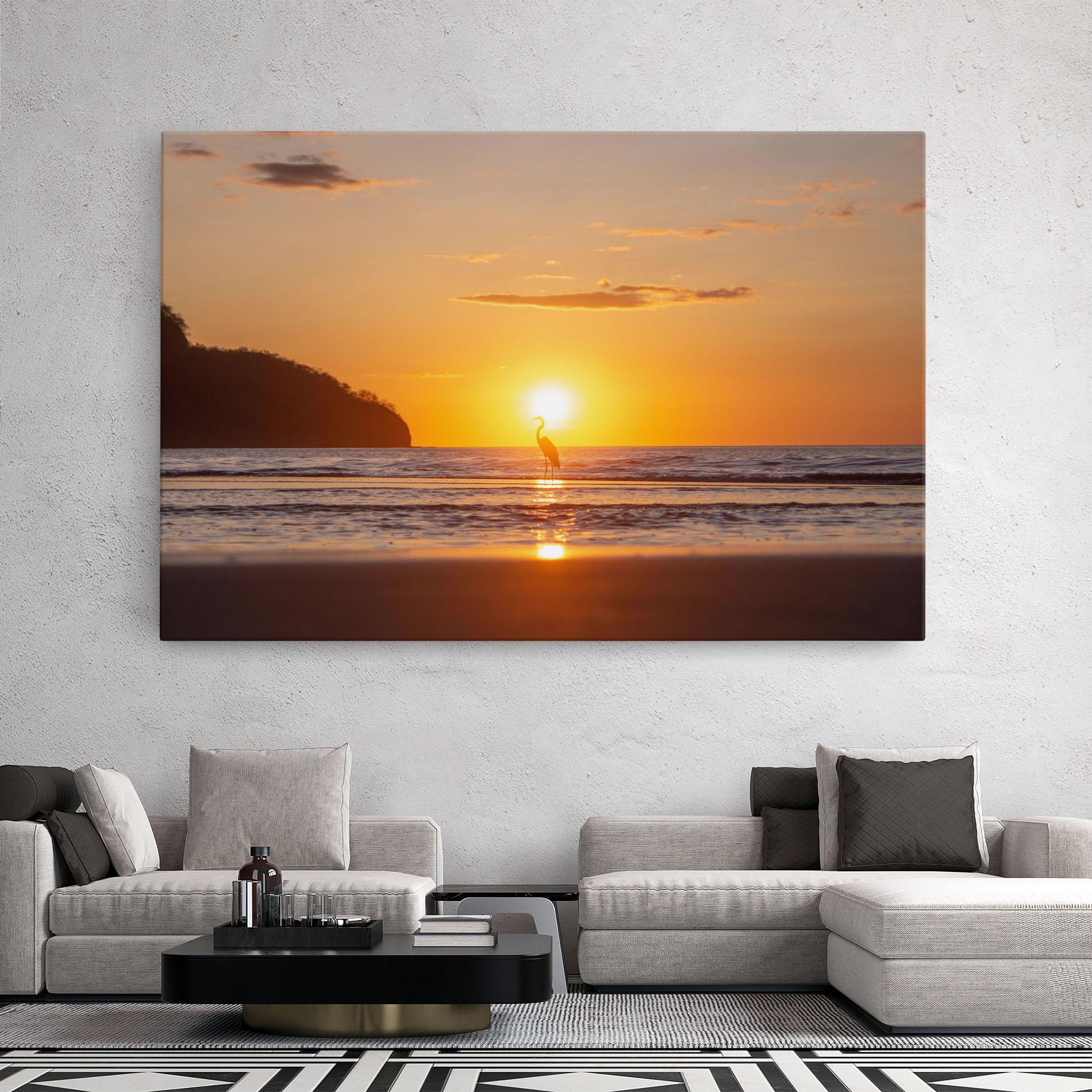 Vászonkép Sunset Bird Silhouette mockup 2