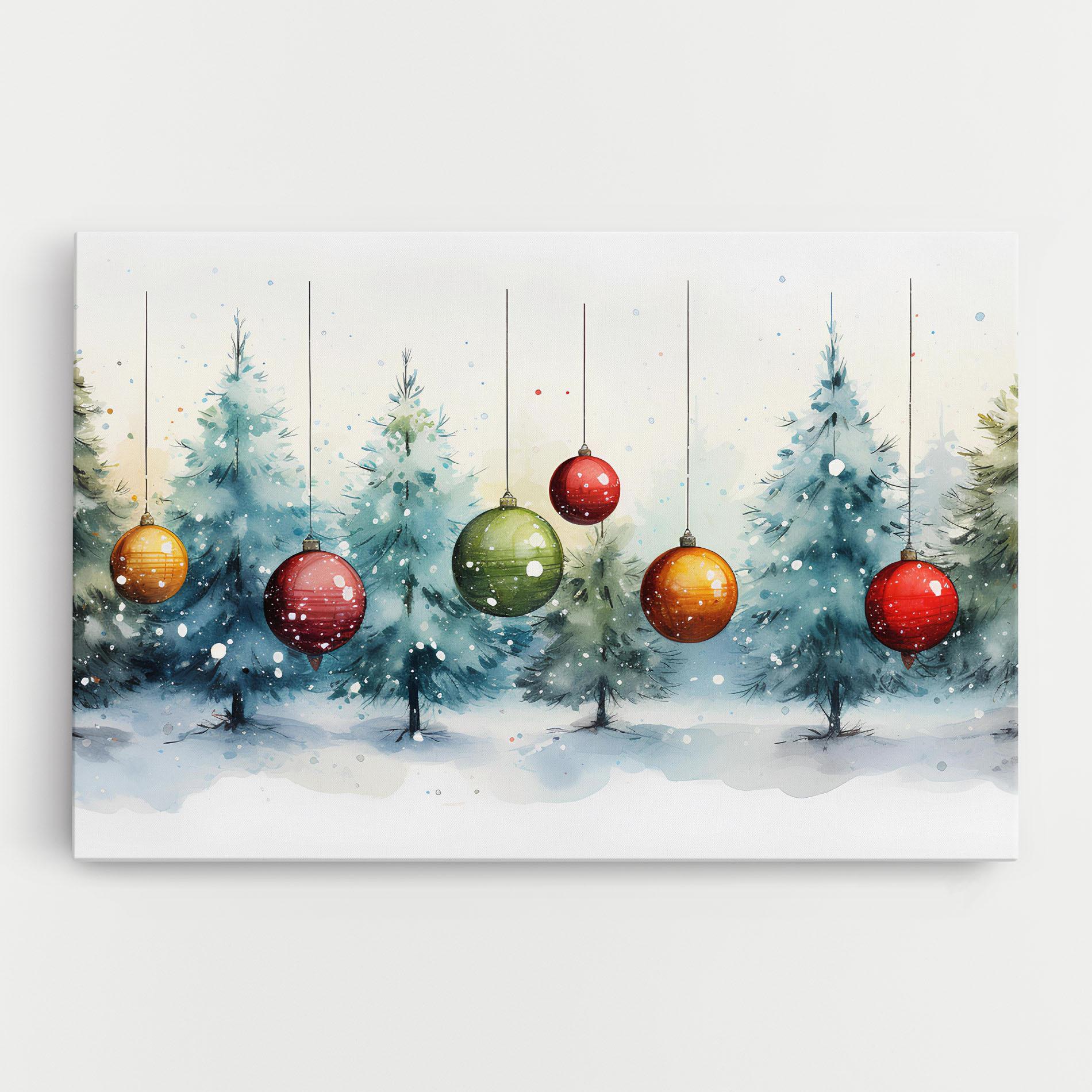 Vászonkép Christmas Tree Painting mockup 0