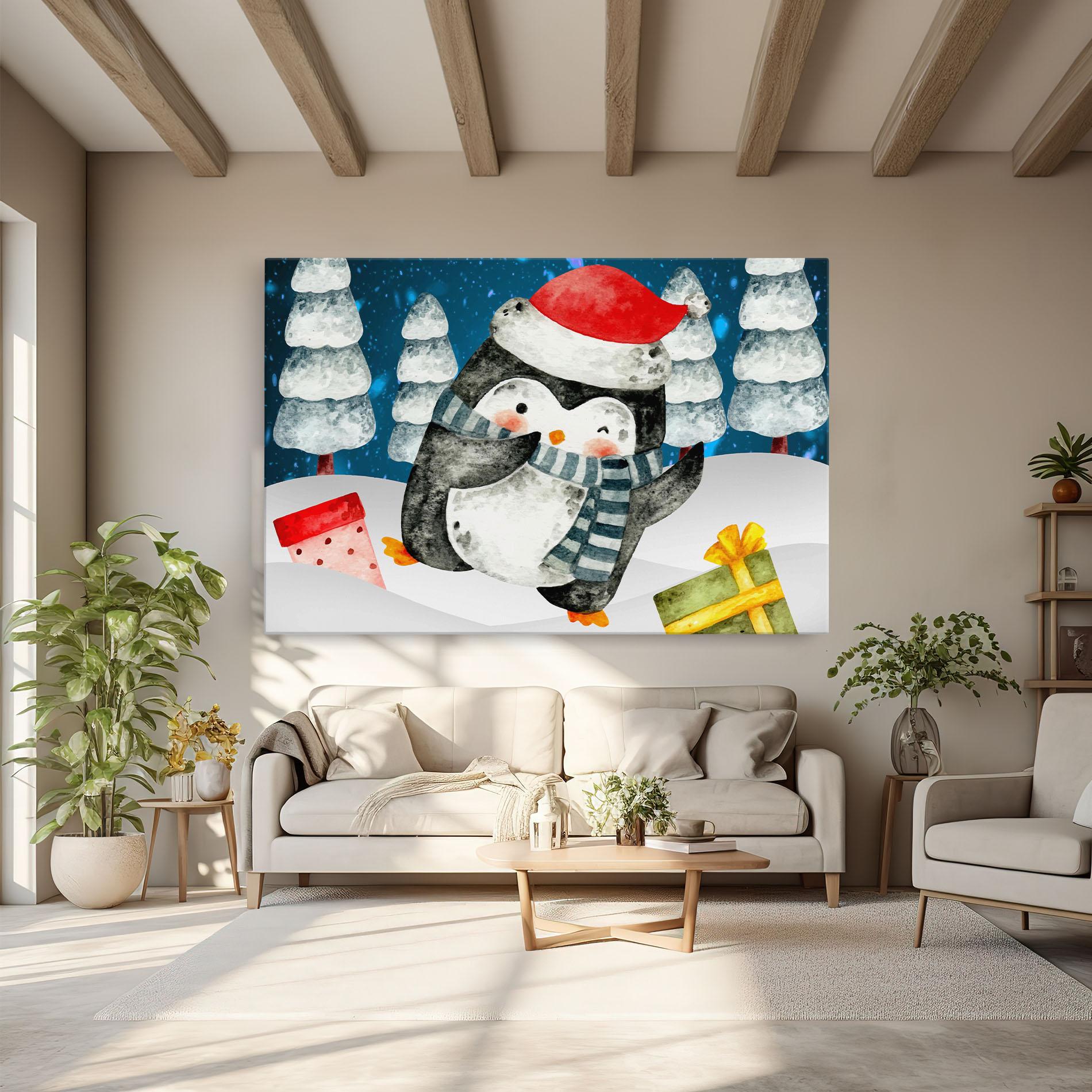 Vászonkép Blue Pinguin mockup 6