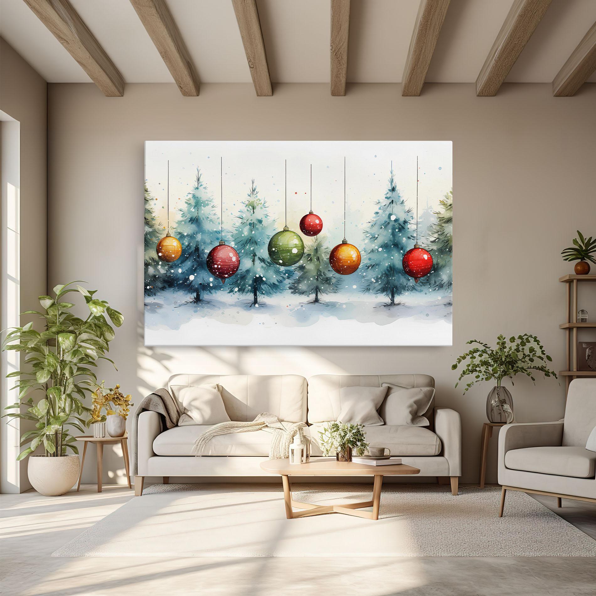 Vászonkép Christmas Tree Painting mockup 6
