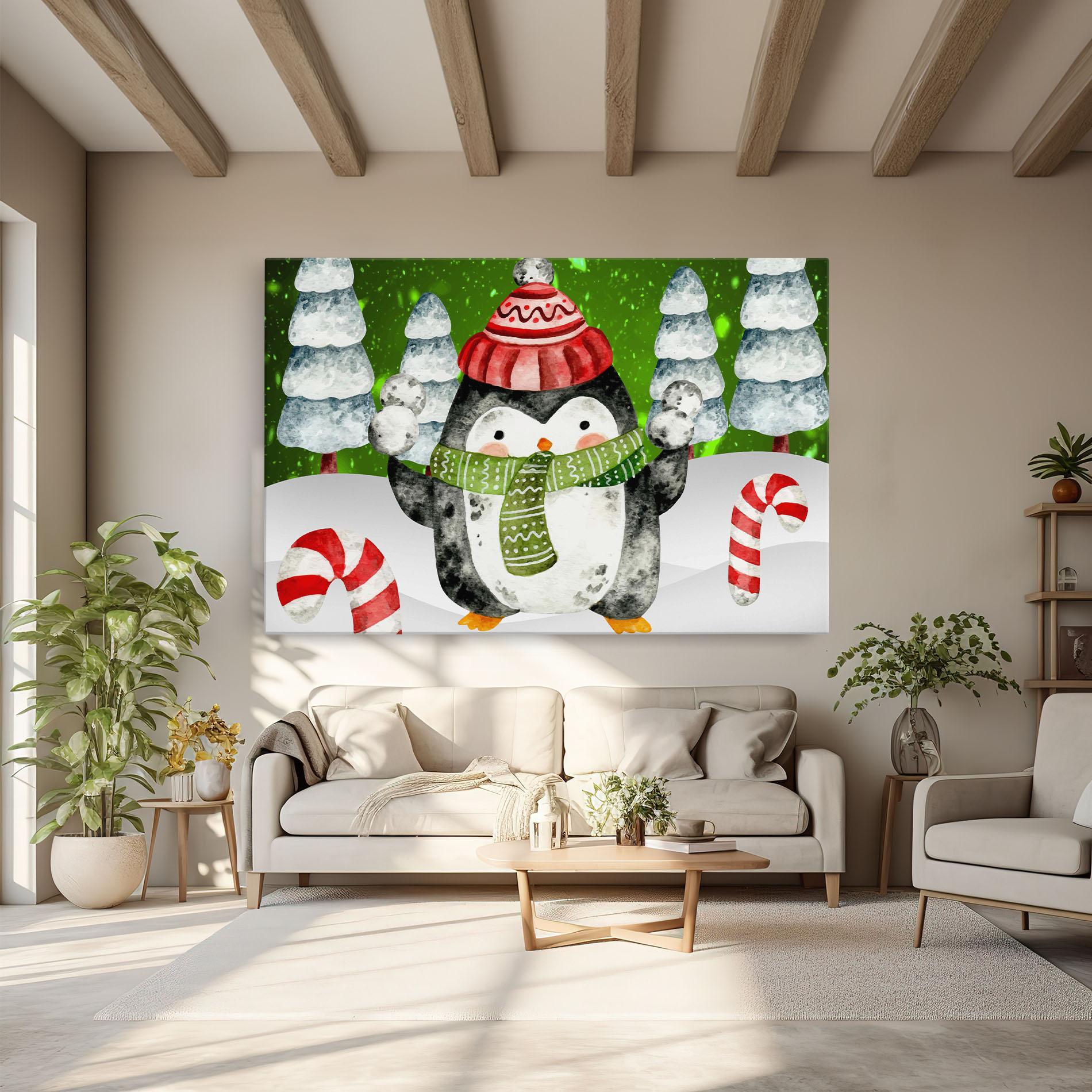 Vászonkép Green Pinguin mockup 6