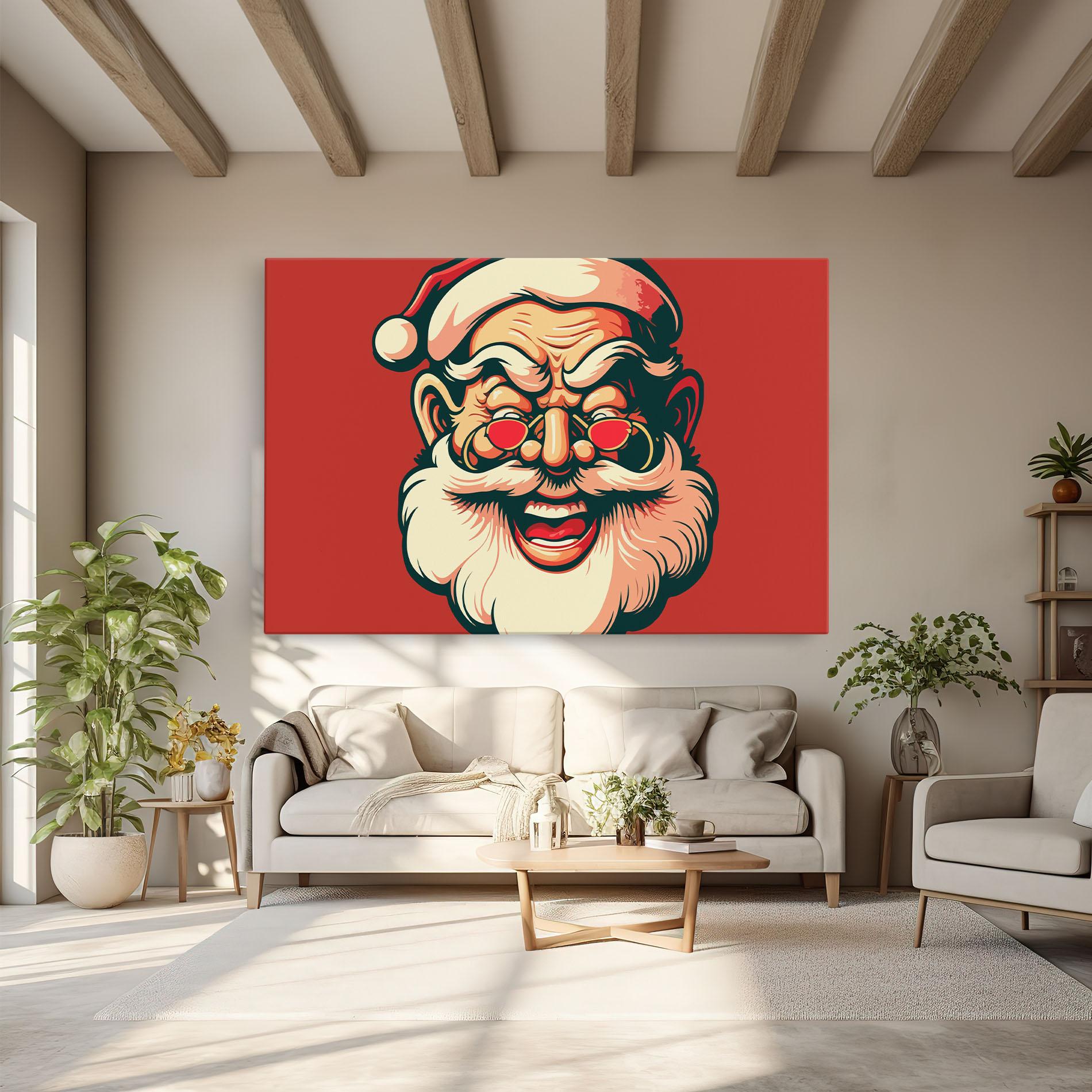 Vászonkép Santa Crazy Smile mockup 6