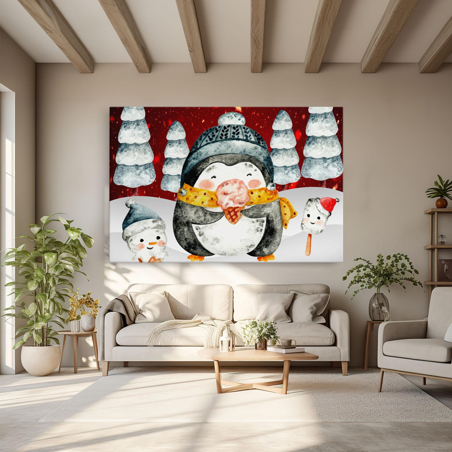 Vászonkép Yellow Pinguin mockup 6