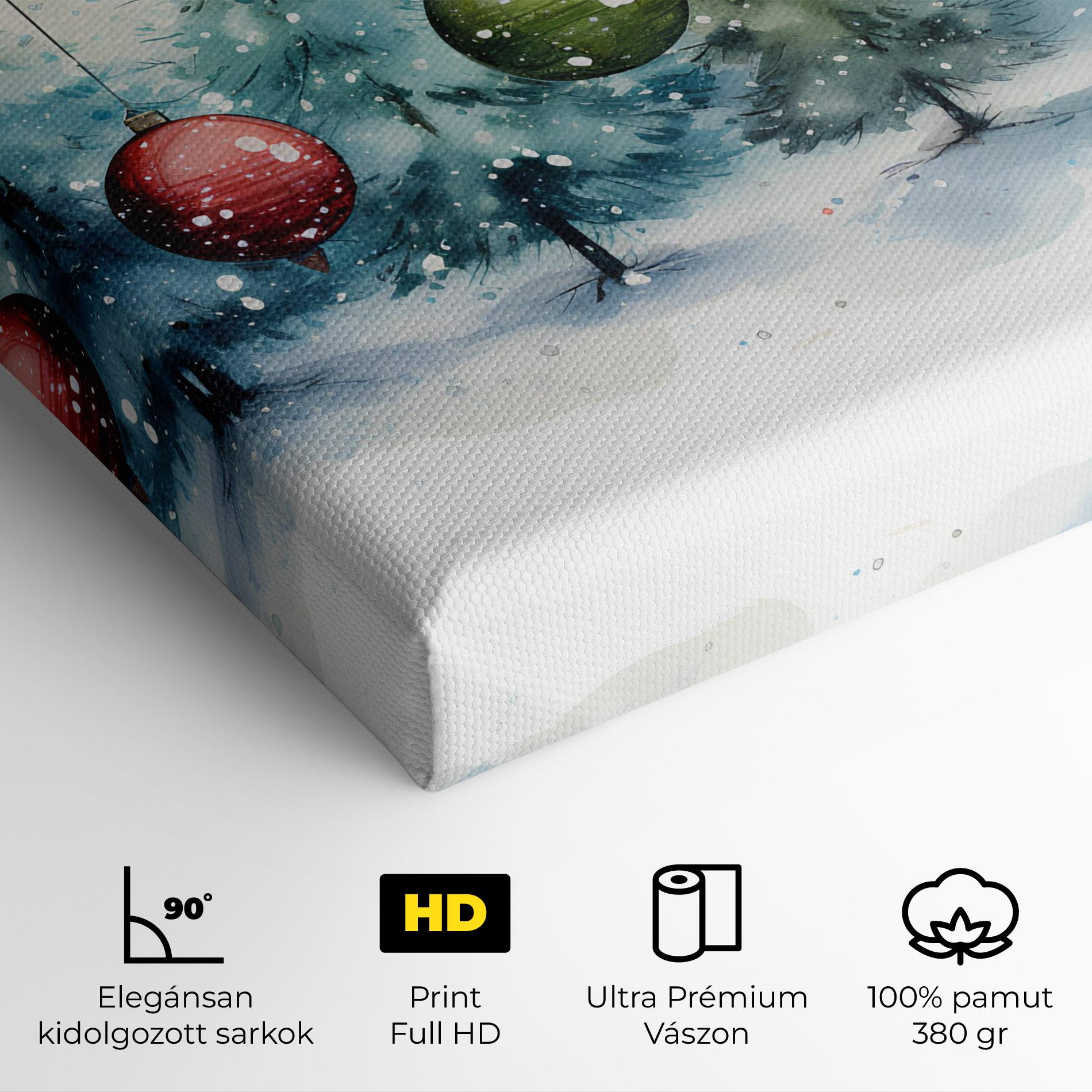 Vászonkép Christmas Tree Painting mockup 4