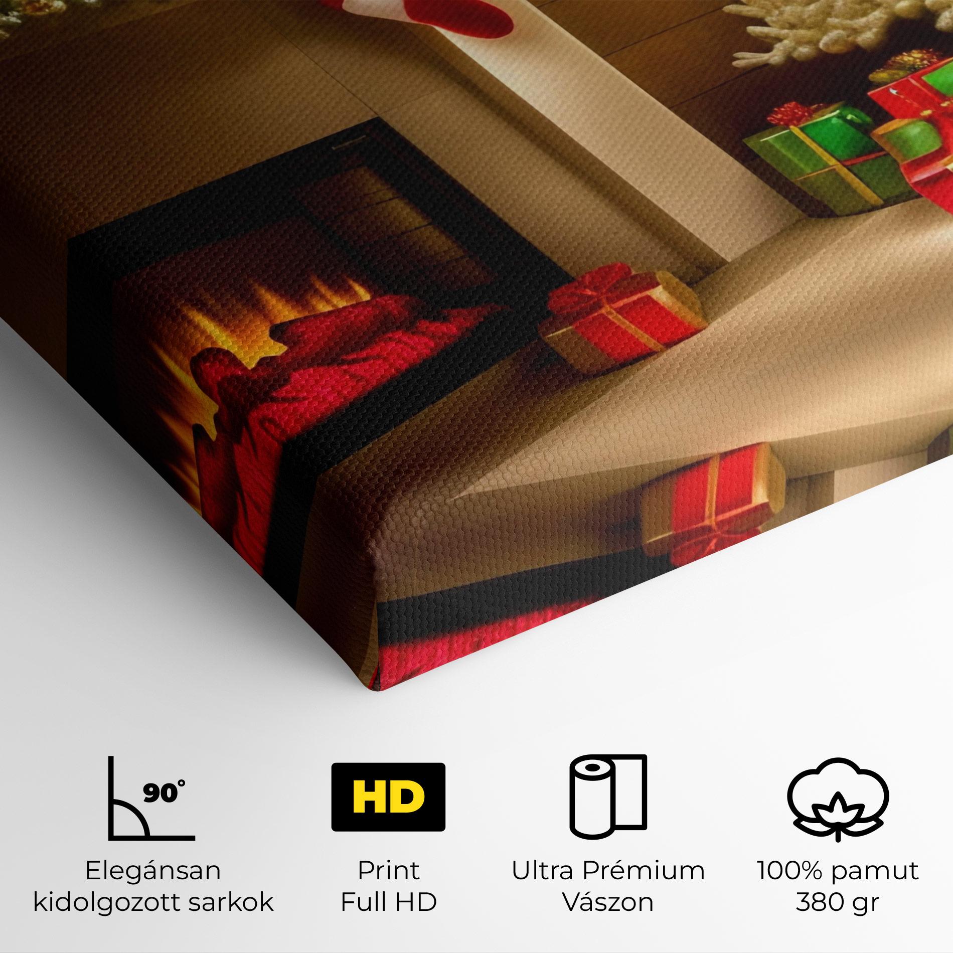 Vászonkép Decorated Christmas Tree mockup 4