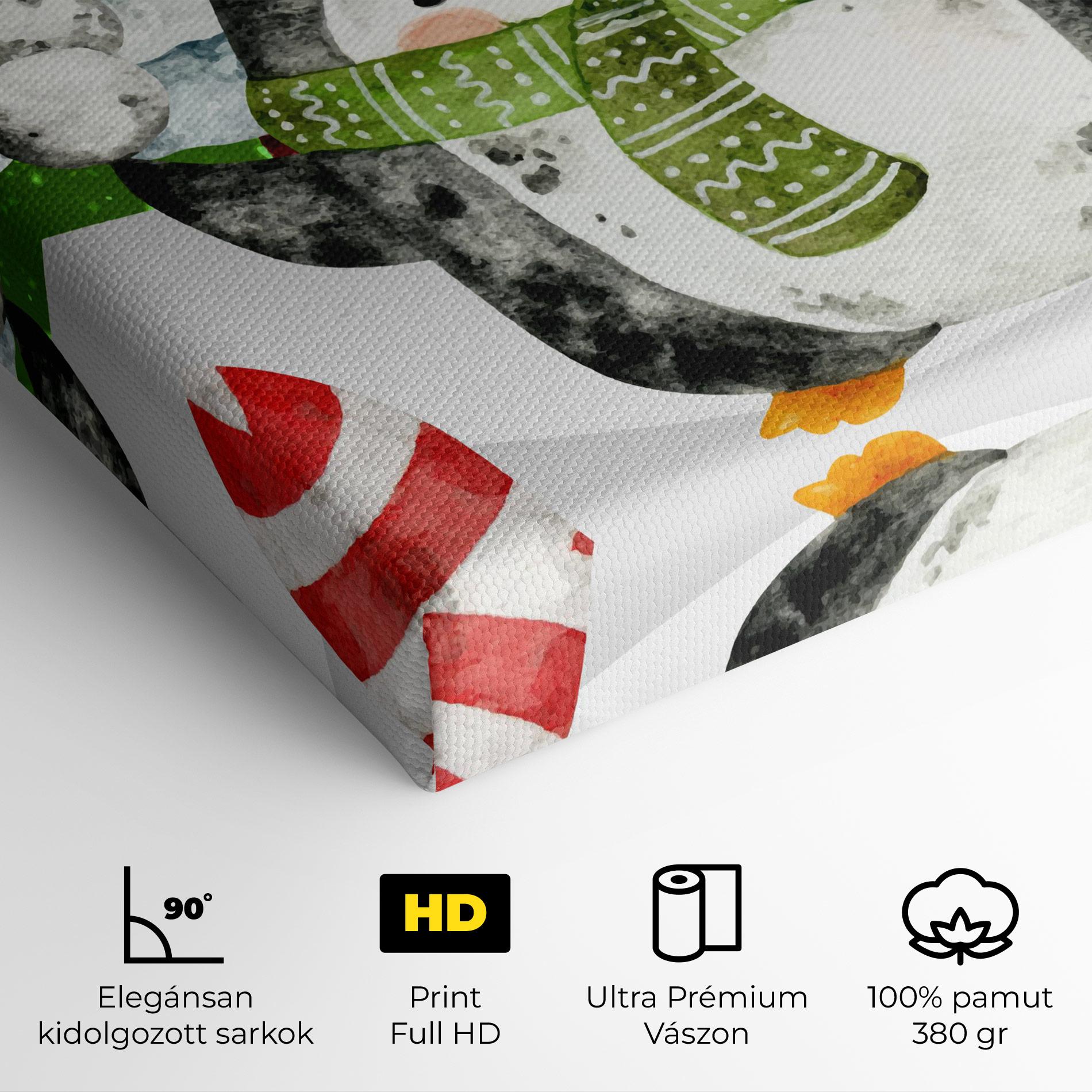 Vászonkép Green Pinguin mockup 4