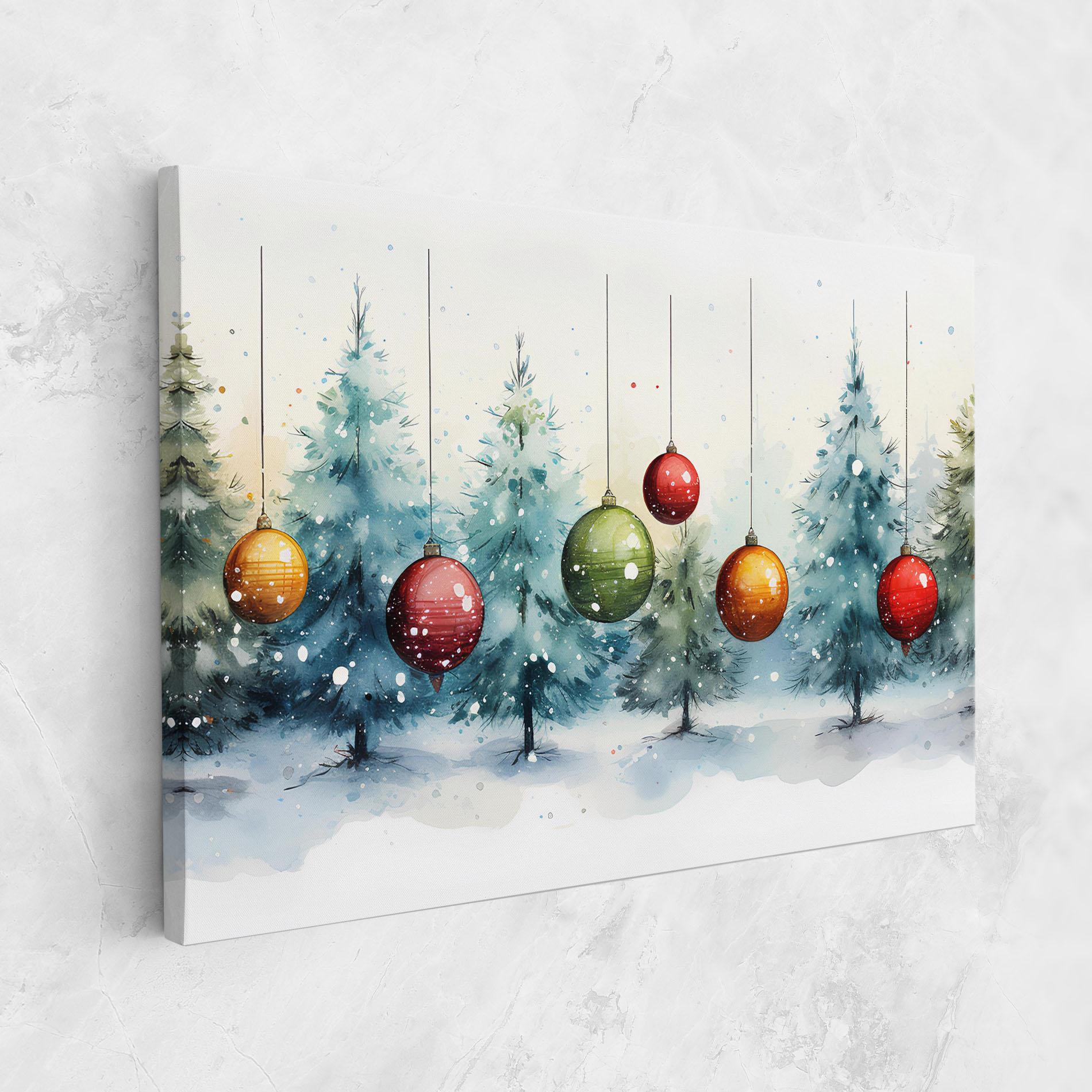 Vászonkép Christmas Tree Painting mockup 1