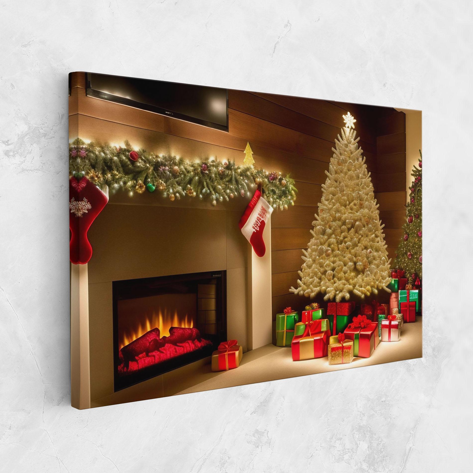 Vászonkép Decorated Christmas Tree mockup 1