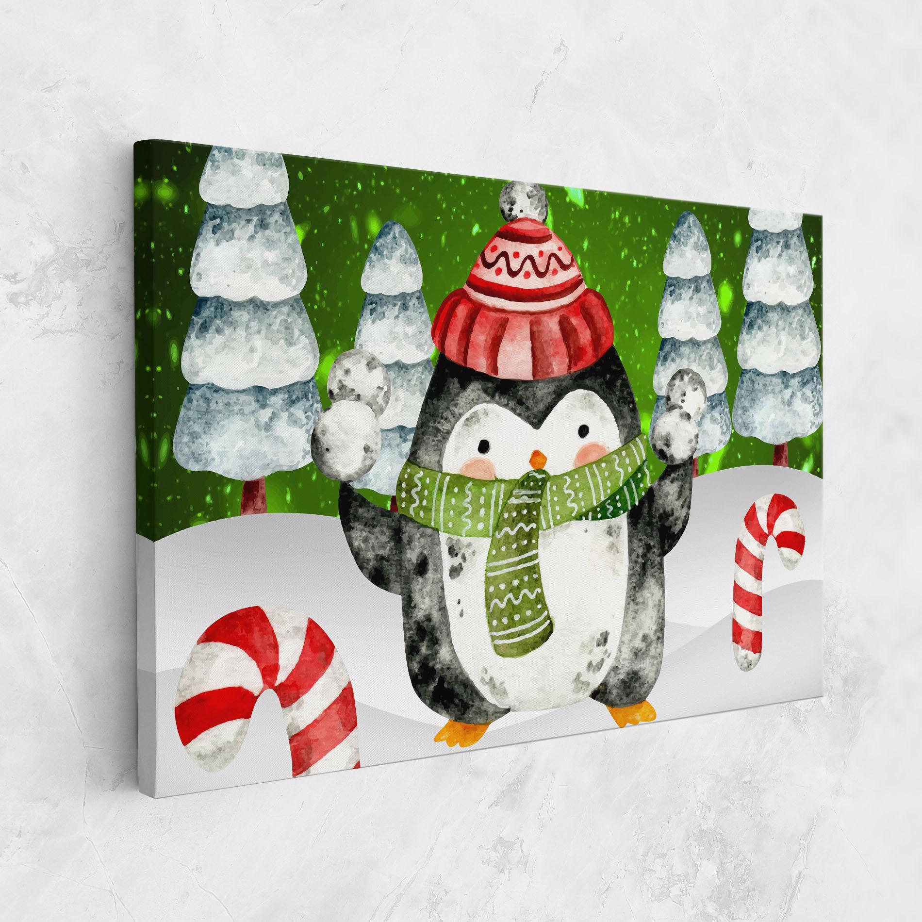 Vászonkép Green Pinguin mockup 1