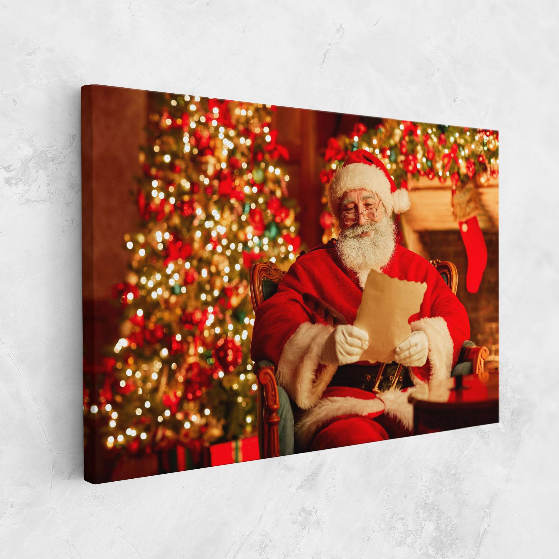 Vászonkép Reading Christmas Letter mockup 1