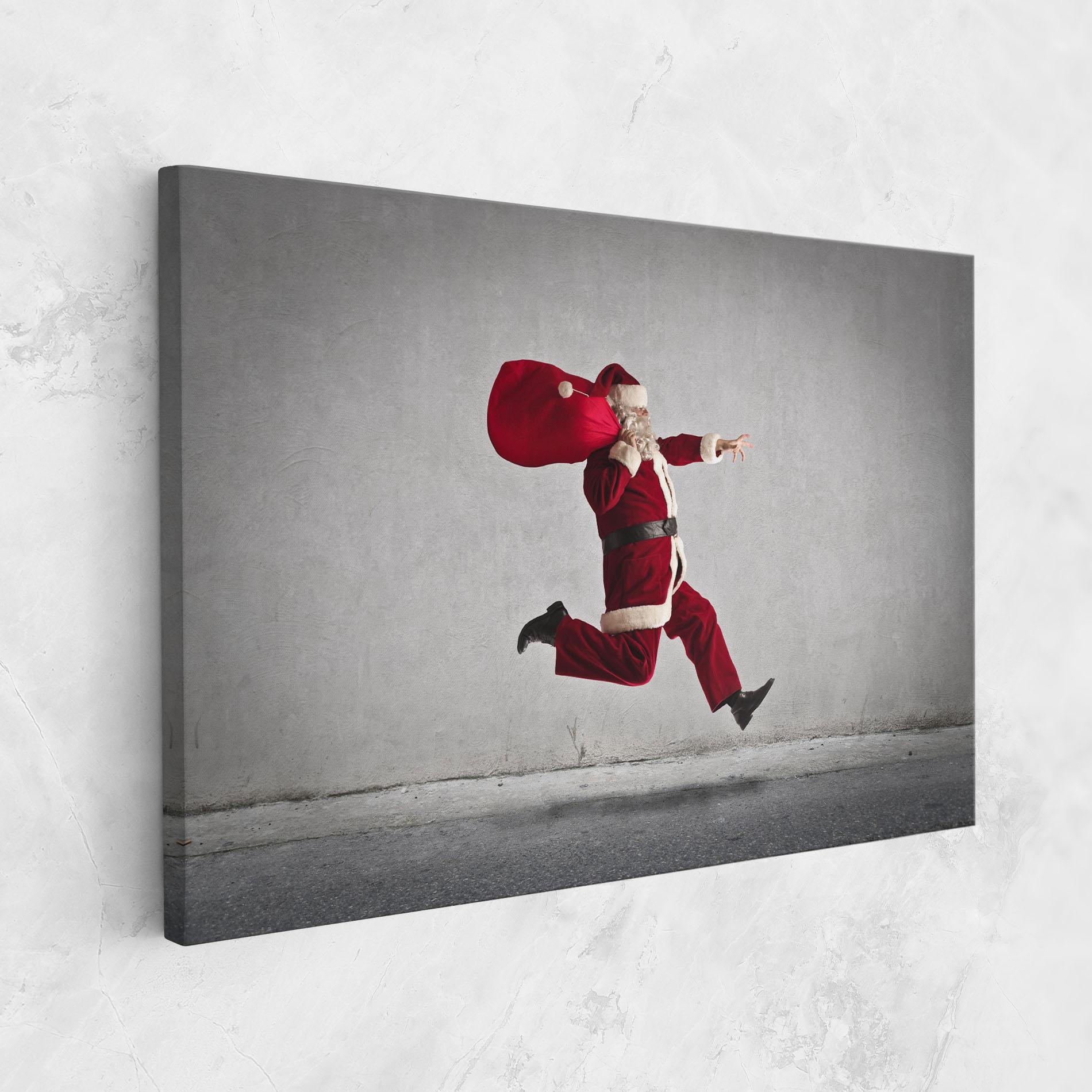 Vászonkép Santa Claus Jumping mockup 1
