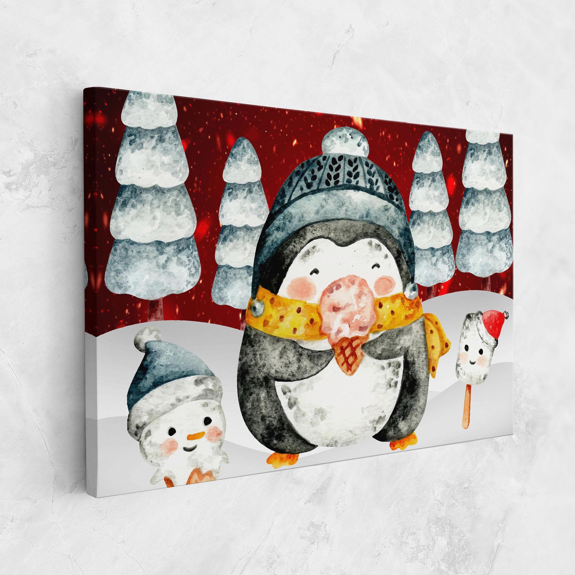 Vászonkép Yellow Pinguin mockup 1