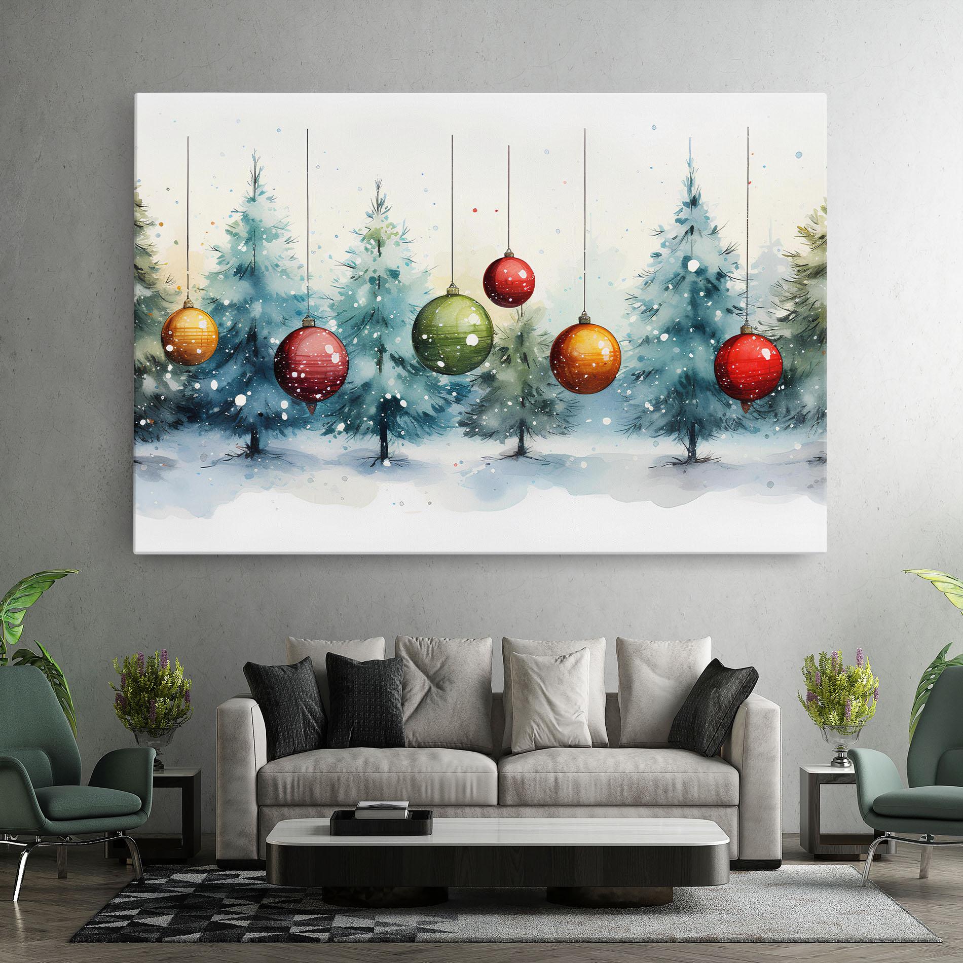 Vászonkép Christmas Tree Painting mockup 7