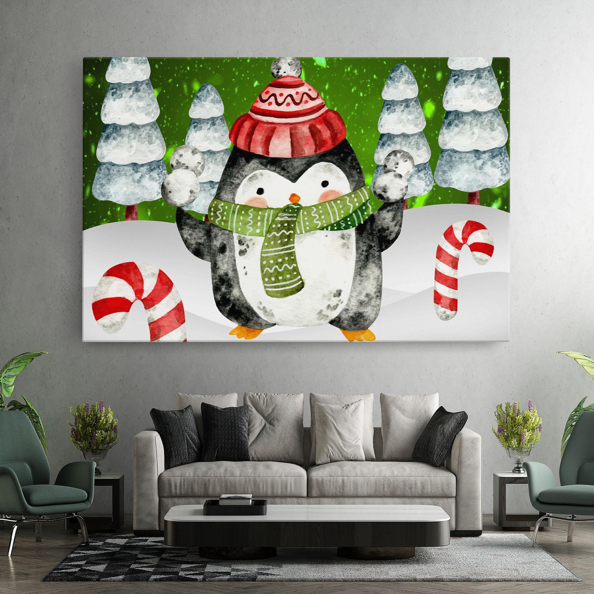 Vászonkép Green Pinguin mockup 7