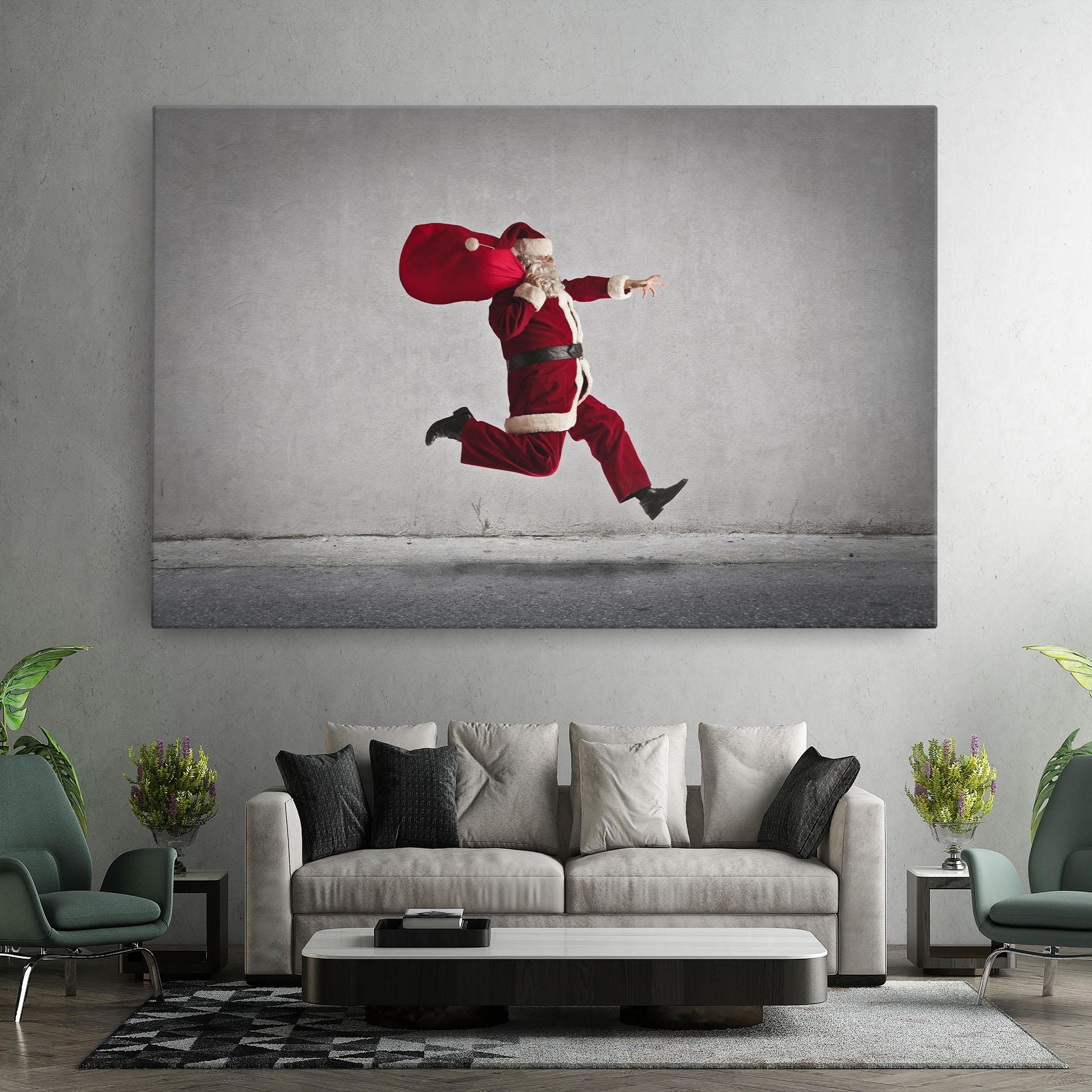 Vászonkép Santa Claus Jumping mockup 7