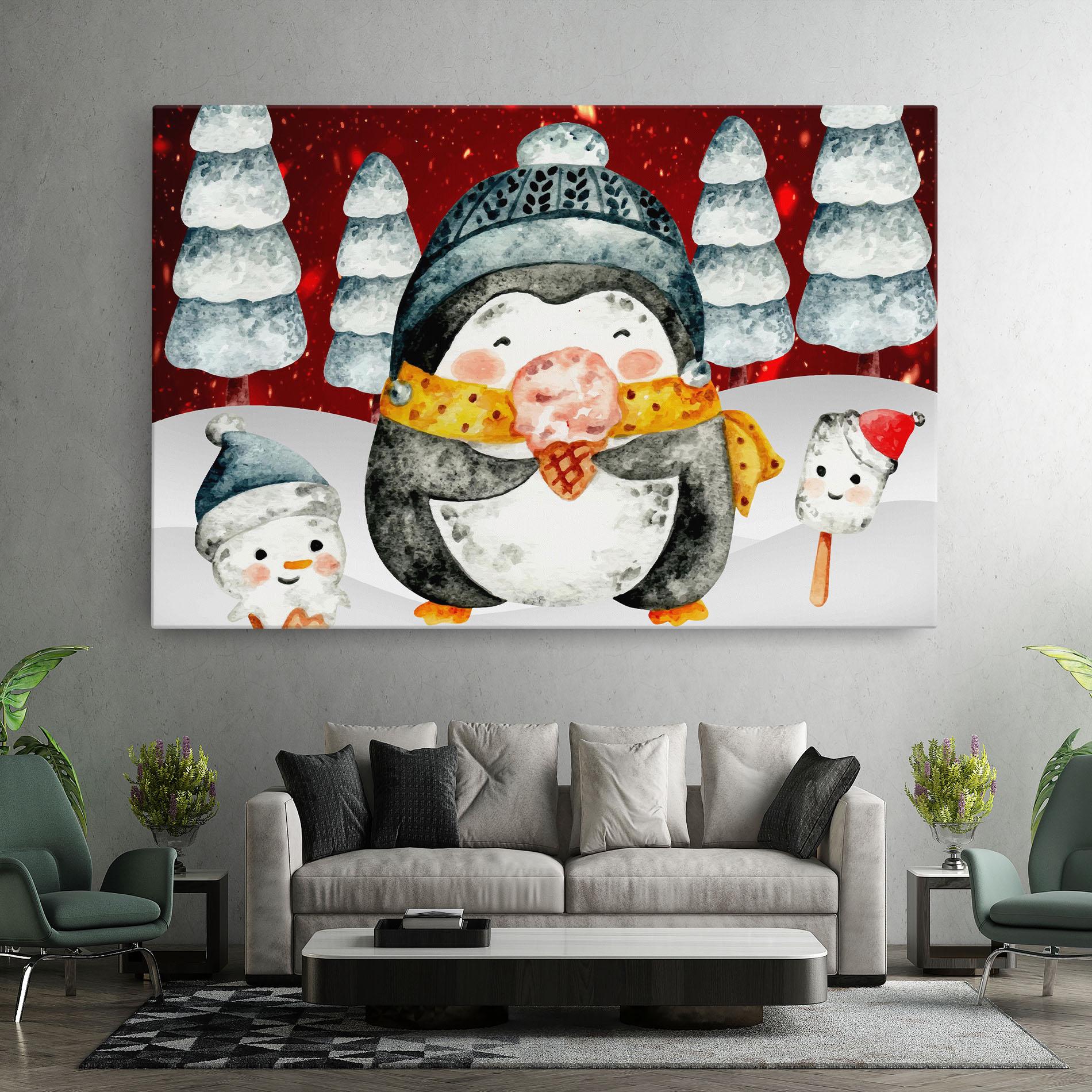 Vászonkép Yellow Pinguin mockup 7