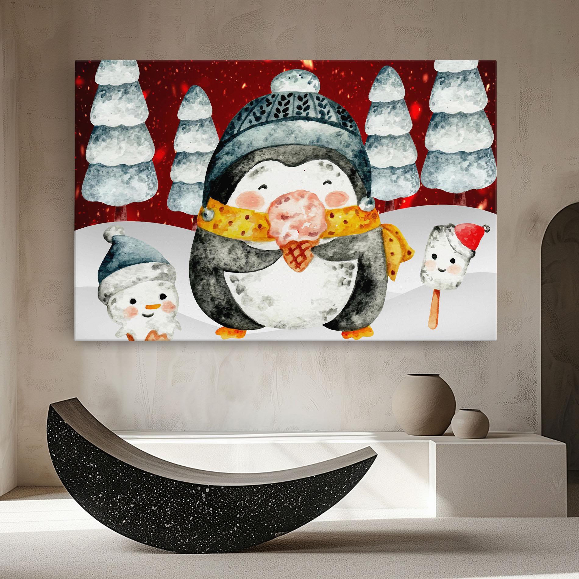 Vászonkép Yellow Pinguin mockup 8