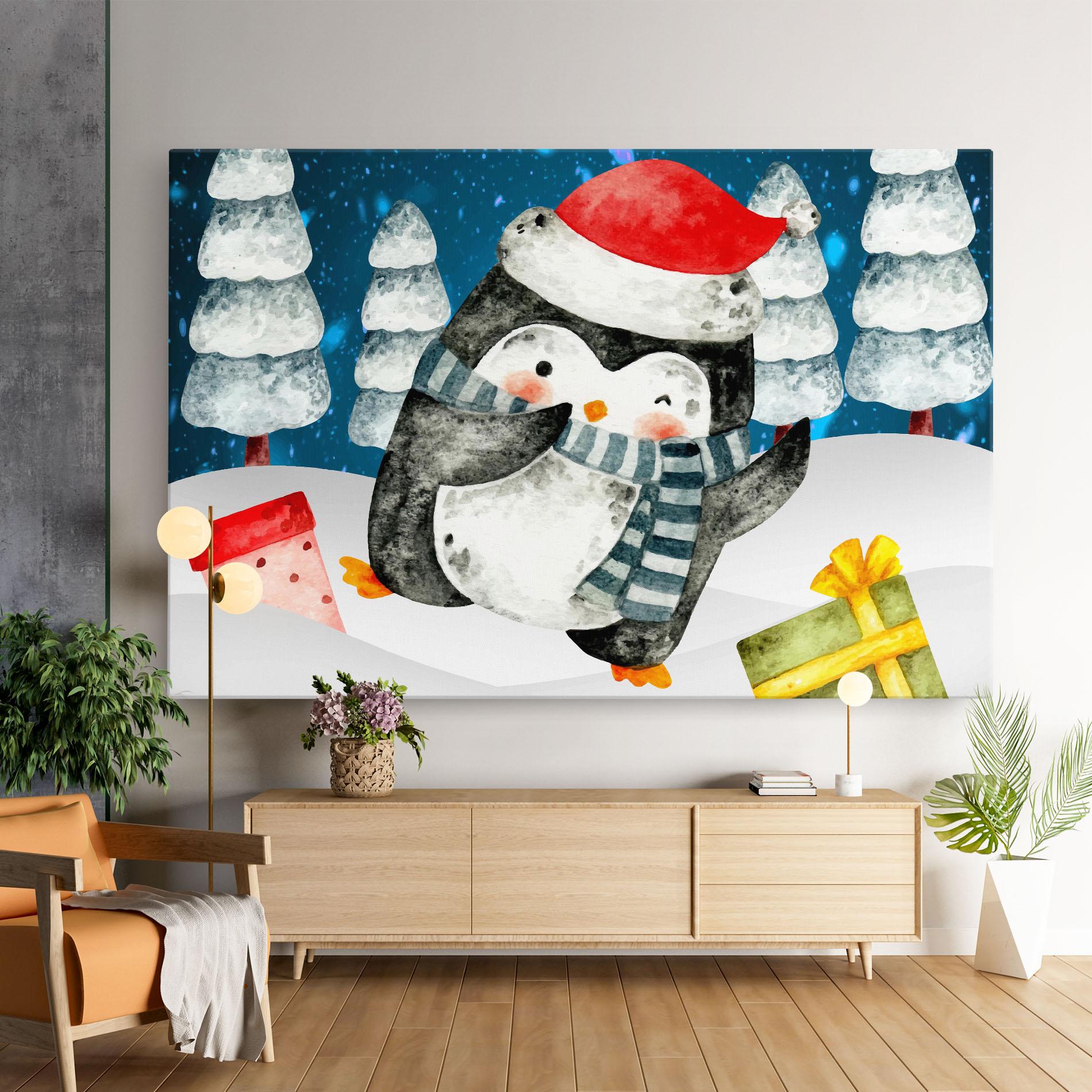 Vászonkép Blue Pinguin mockup 9