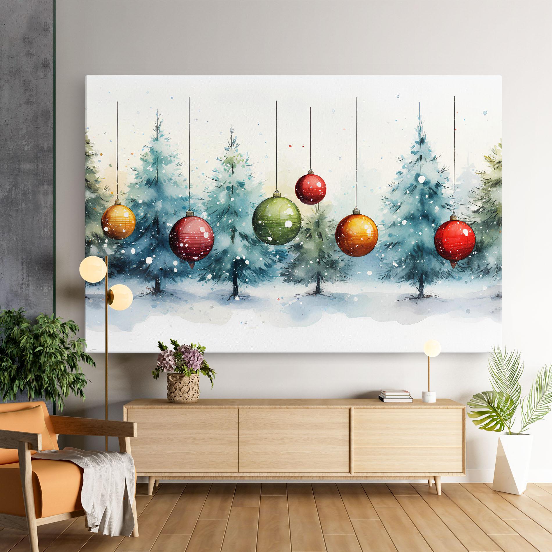 Vászonkép Christmas Tree Painting mockup 9