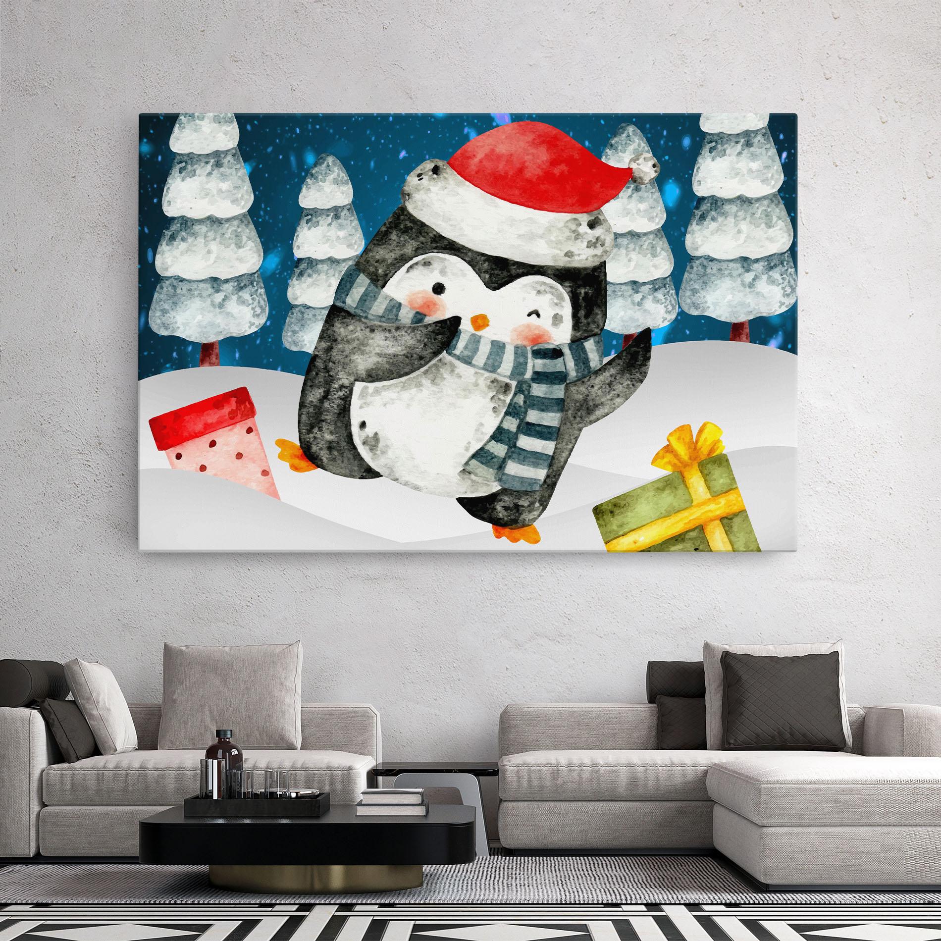 Vászonkép Blue Pinguin mockup 2