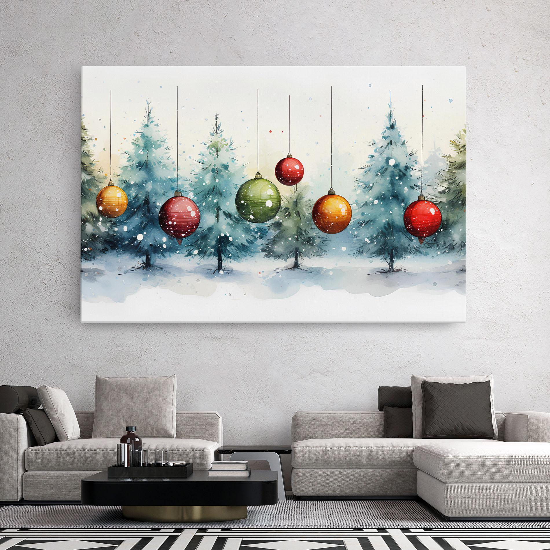 Vászonkép Christmas Tree Painting mockup 2