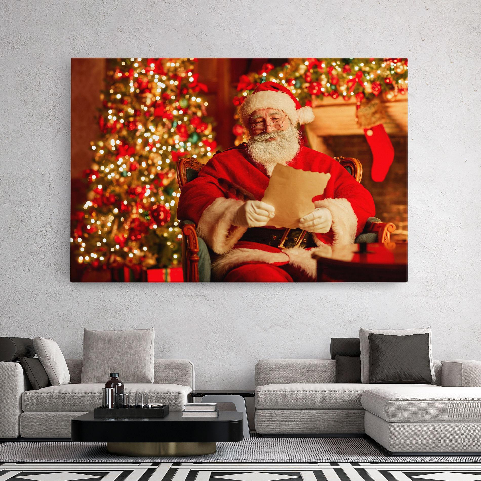 Vászonkép Reading Christmas Letter mockup 2