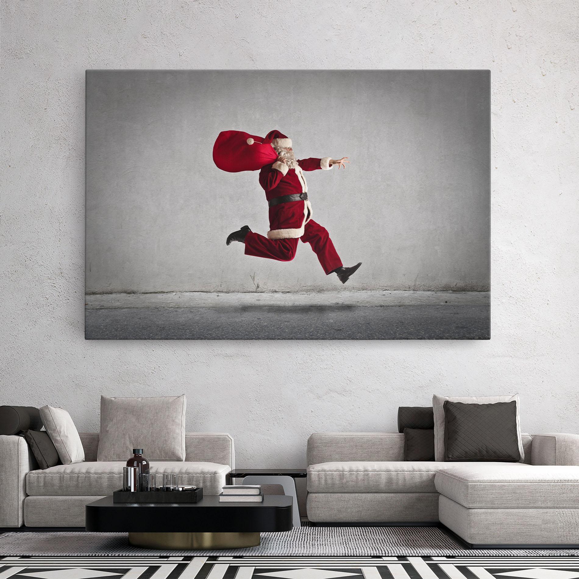 Vászonkép Santa Claus Jumping mockup 2