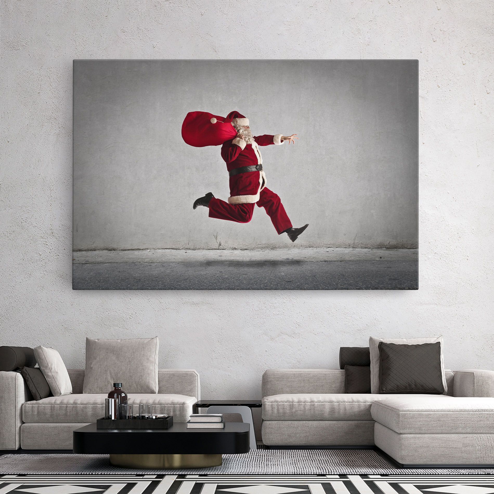 Santa Claus Jumping mockup 2