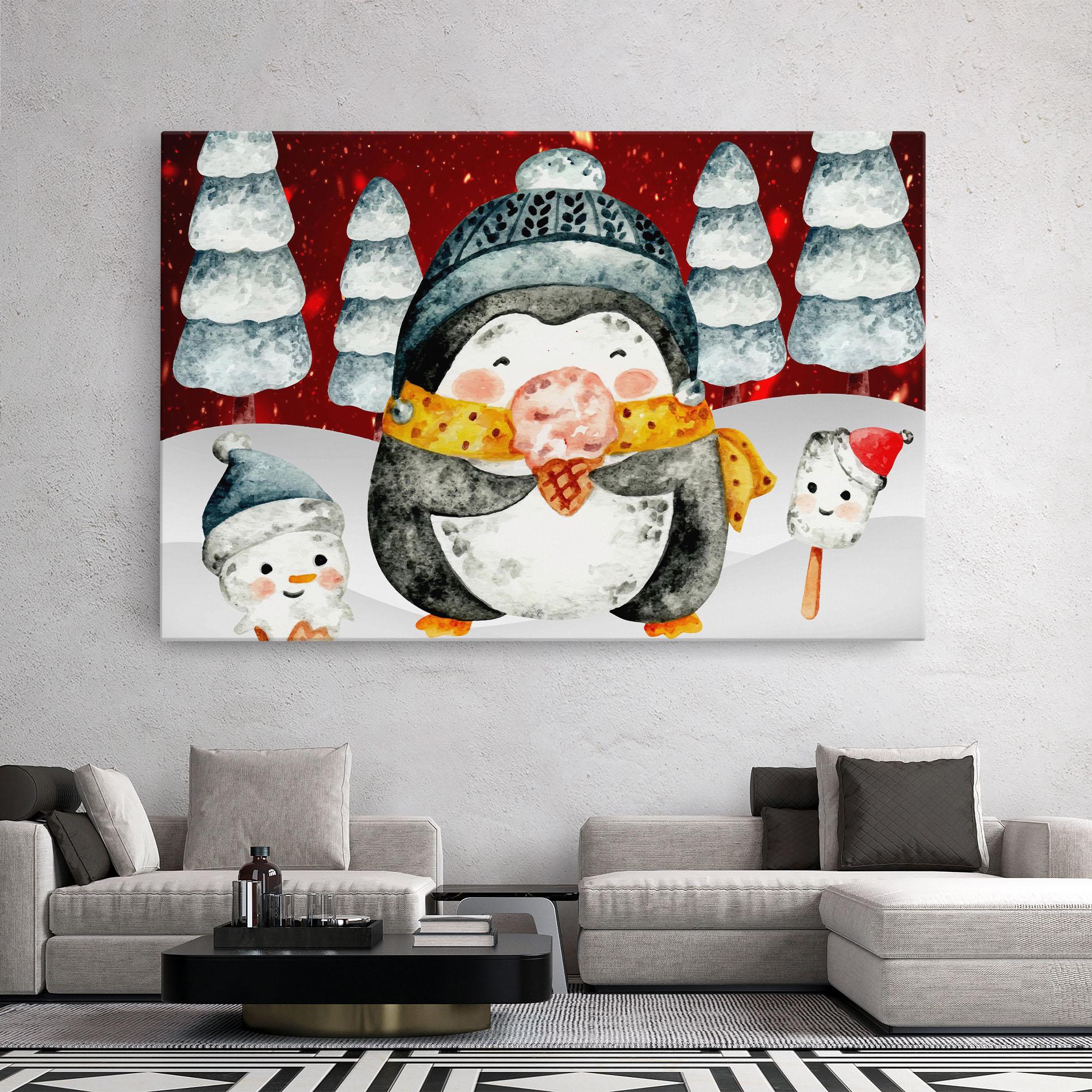 Vászonkép Yellow Pinguin mockup 2