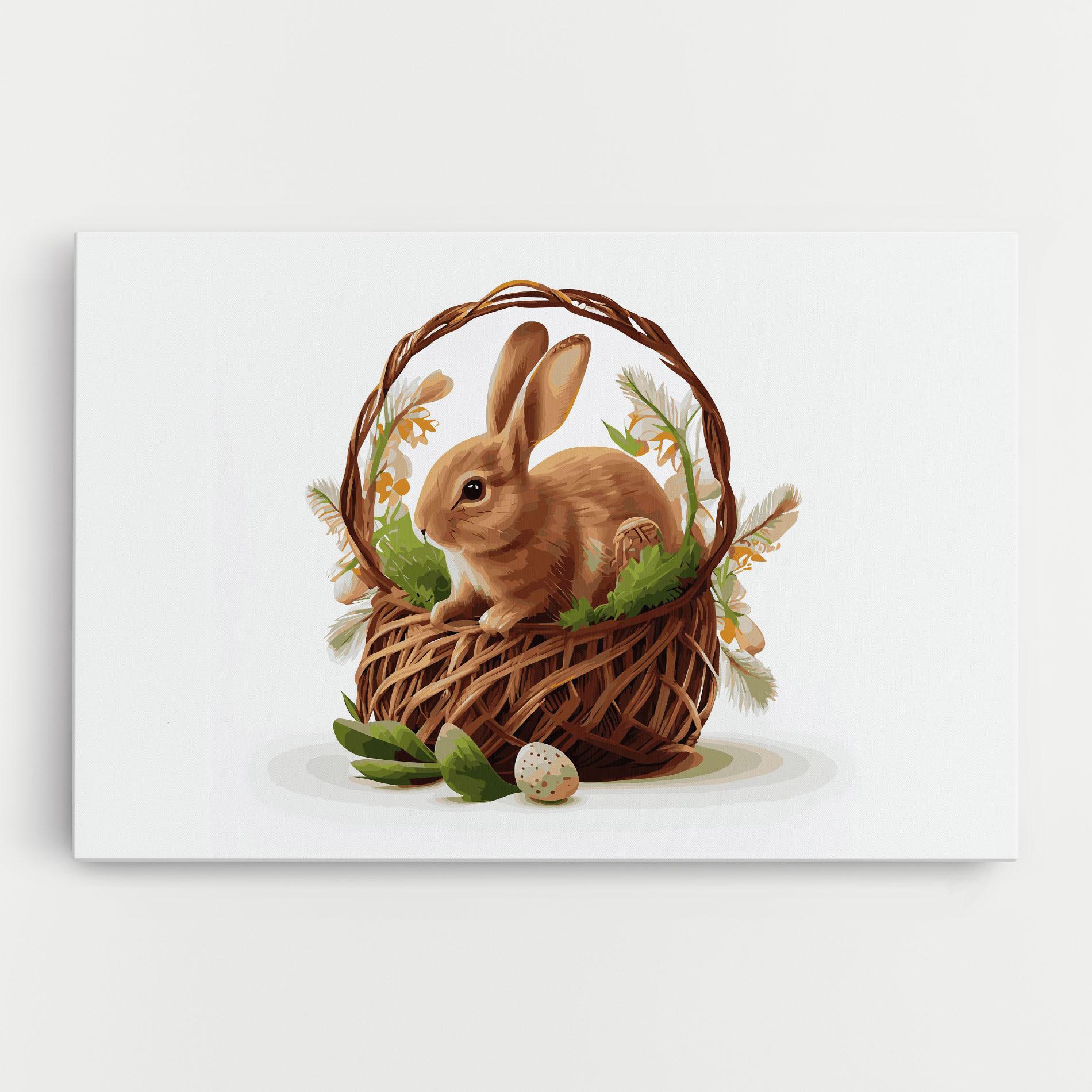 Vászonkép Bunny In Basket mockup 0