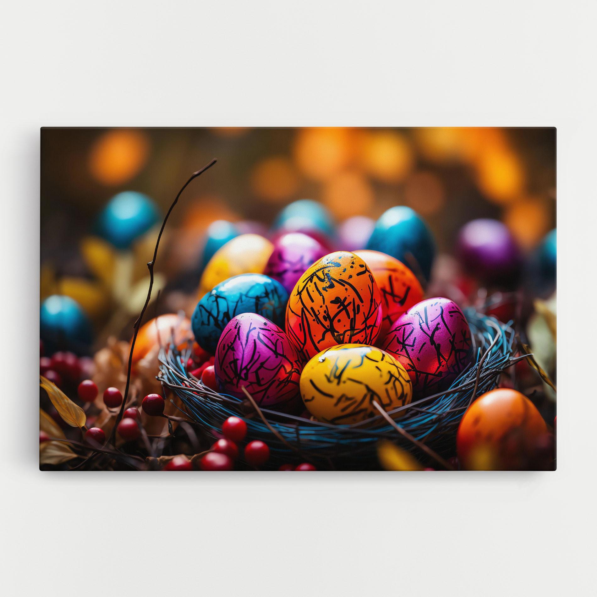 Vászonkép Colorful Easter Eggs mockup 0