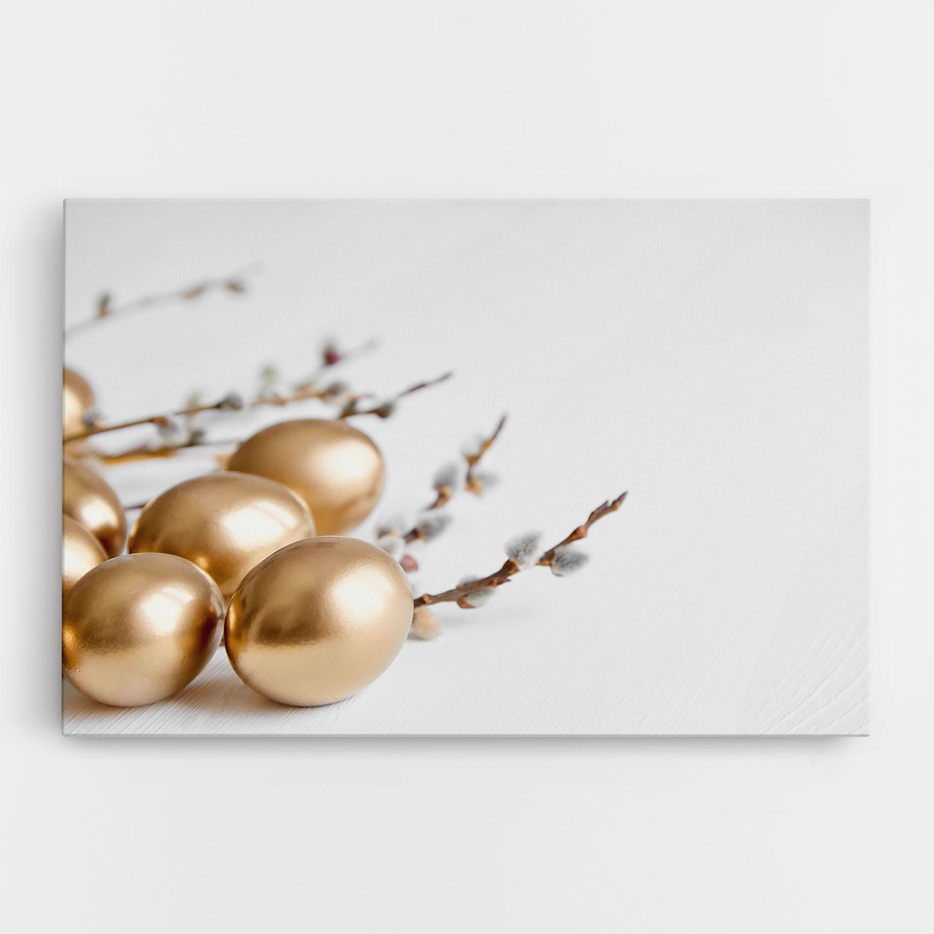 Vászonkép Easter Gold Eggs mockup 0