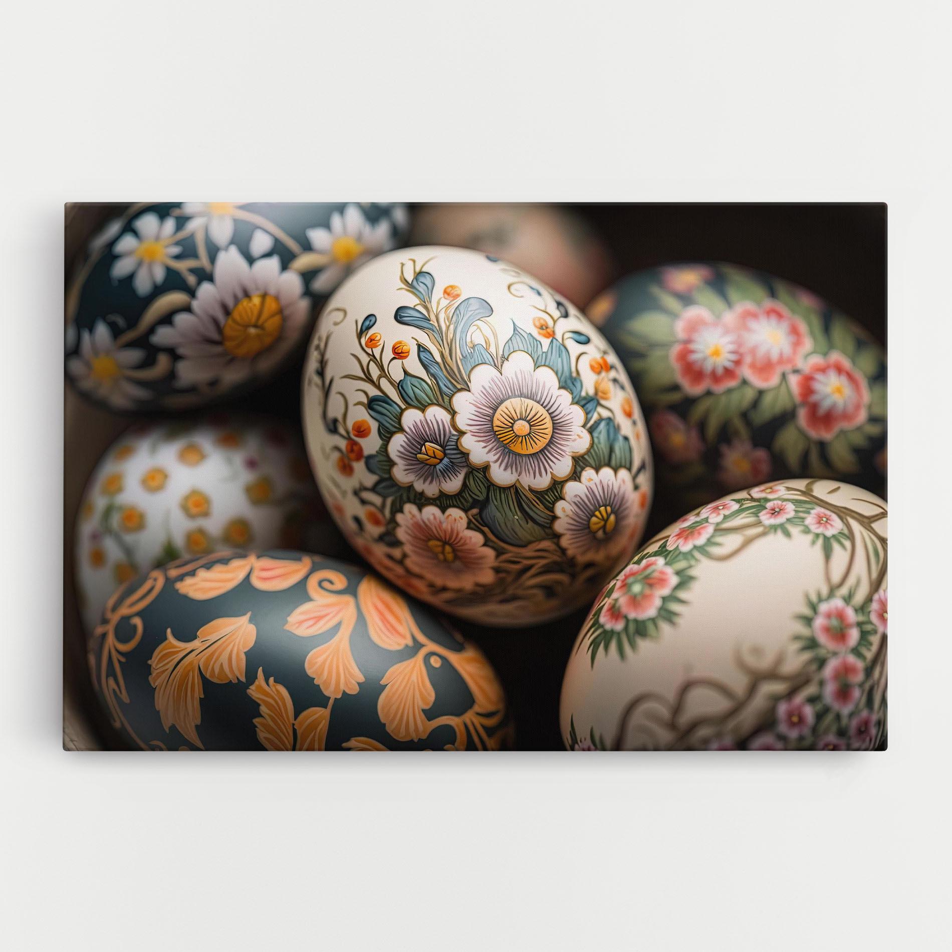Vászonkép Floral Painted Eggs mockup 0